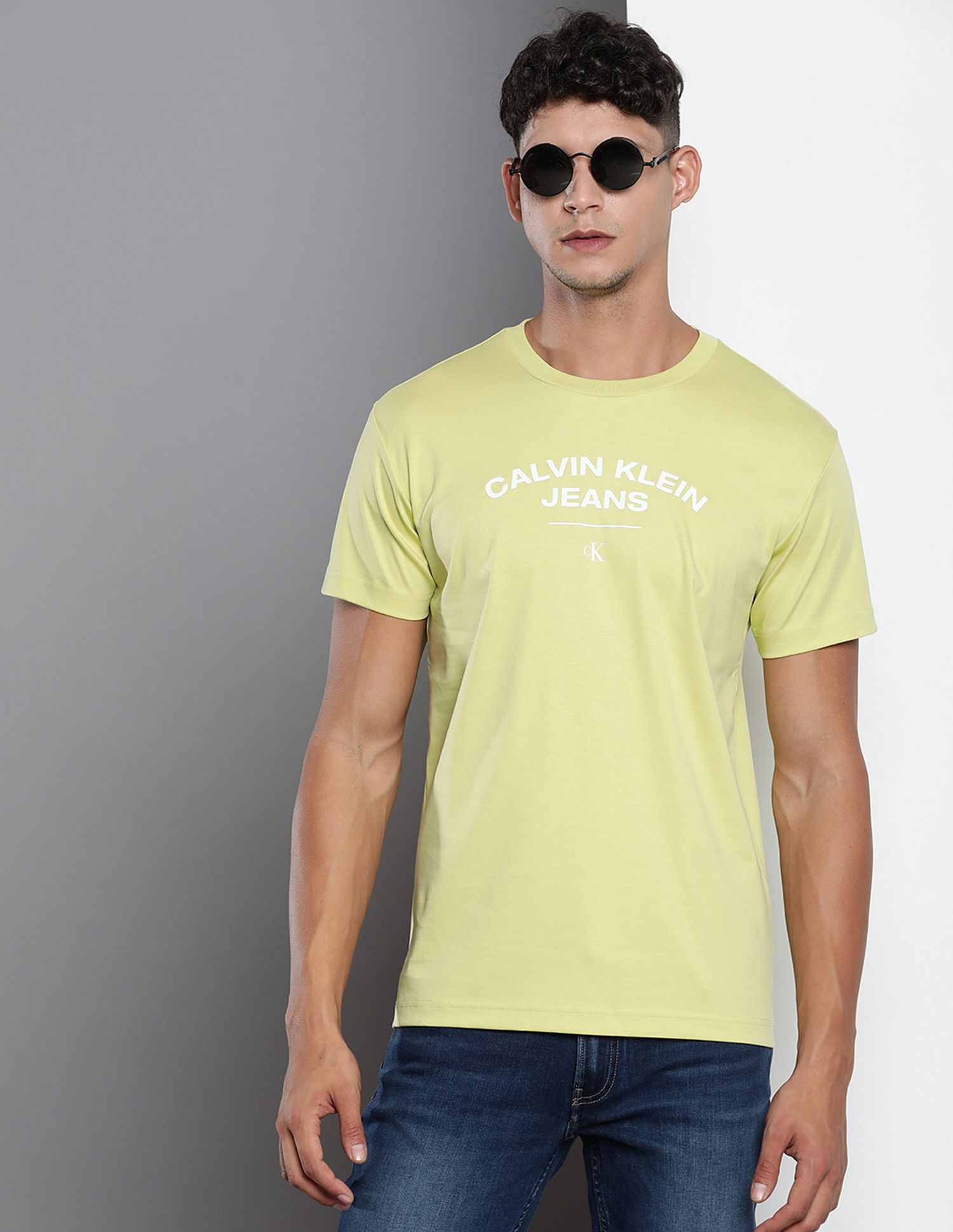 Calvin Klein Brand Print Cotton Varsity T-Shirt