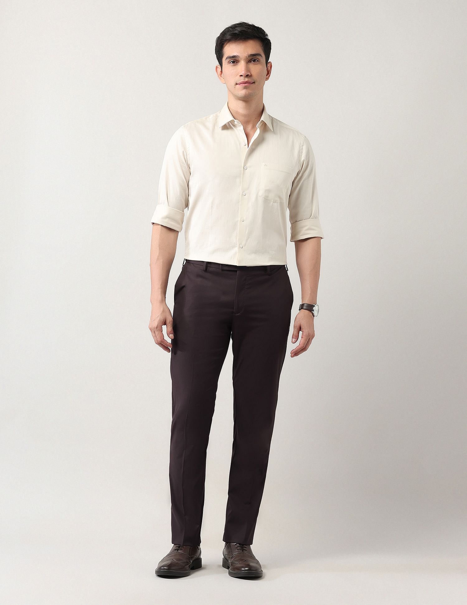 Arrow Mid Rise Regular Fit Autoflex Trousers