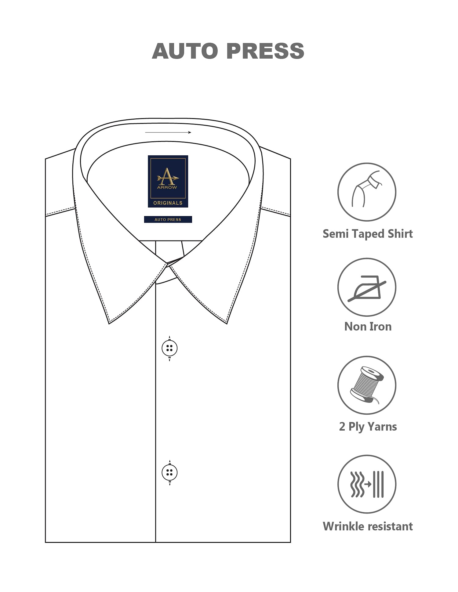 Arrow Auto Press Dobby Formal Shirt