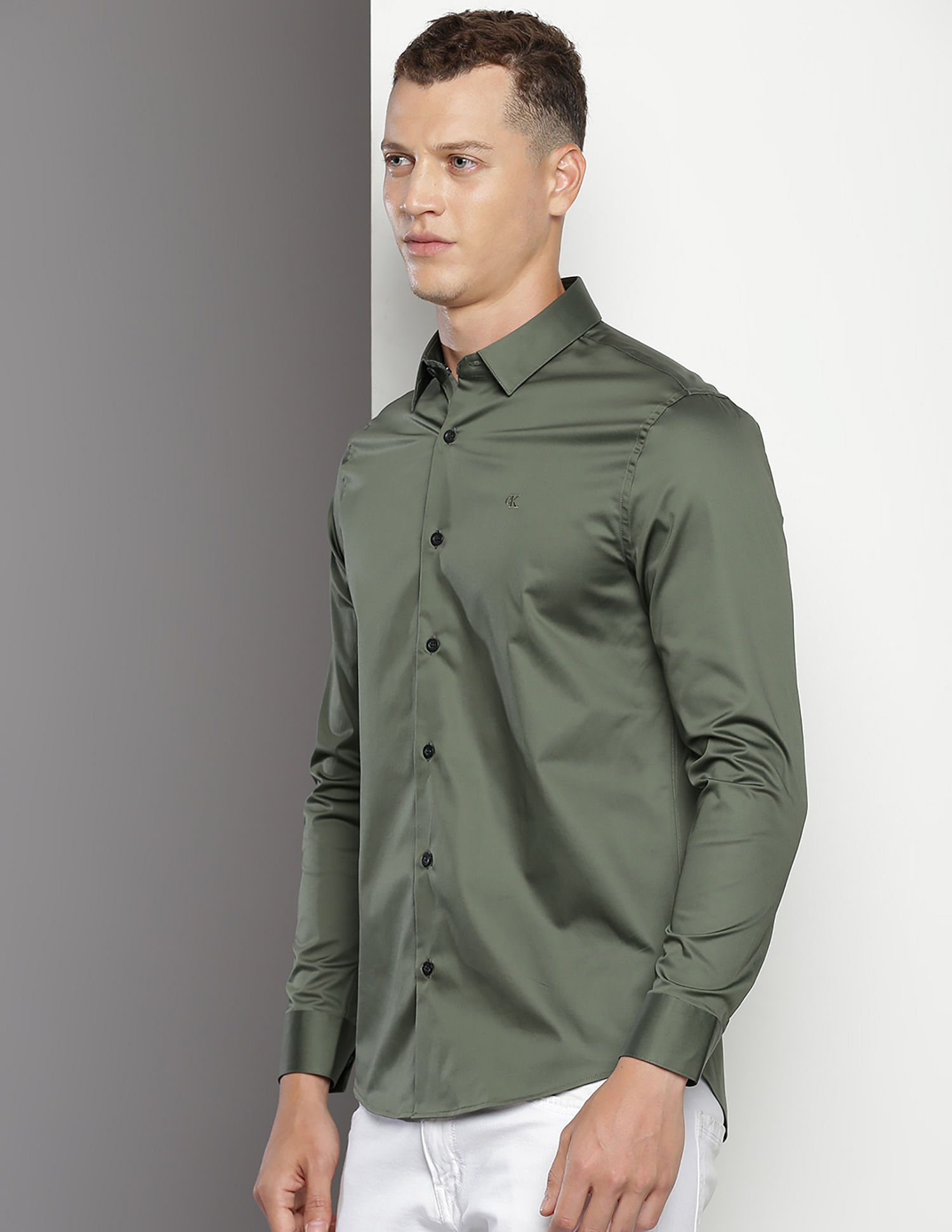 Buy Calvin Klein Solid Satin Shirt - NNNOW.com Buy Calvin Klein Solid Satin Shirt - NNNOW.com