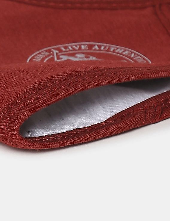 U.S. Polo Assn. Unisex Adults Maroon Triple Layer Anti Bacterial Reusable Outdoor Face Masks - Pack Of 3