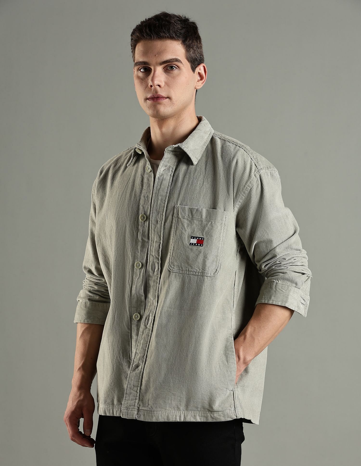 Tommy Hilfiger Solid Oversized Fit Cotton Shirt