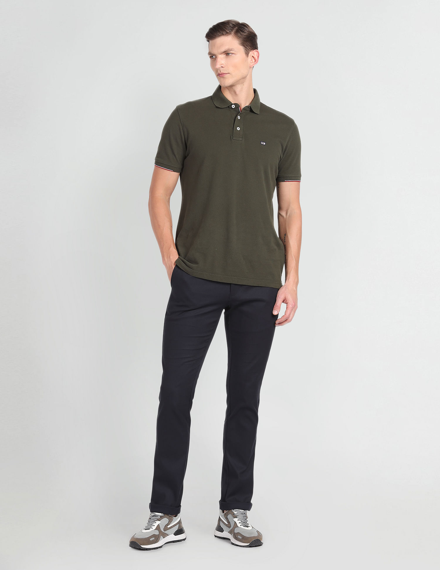 Arrow Sports Solid Dobby Autoflex Trousers