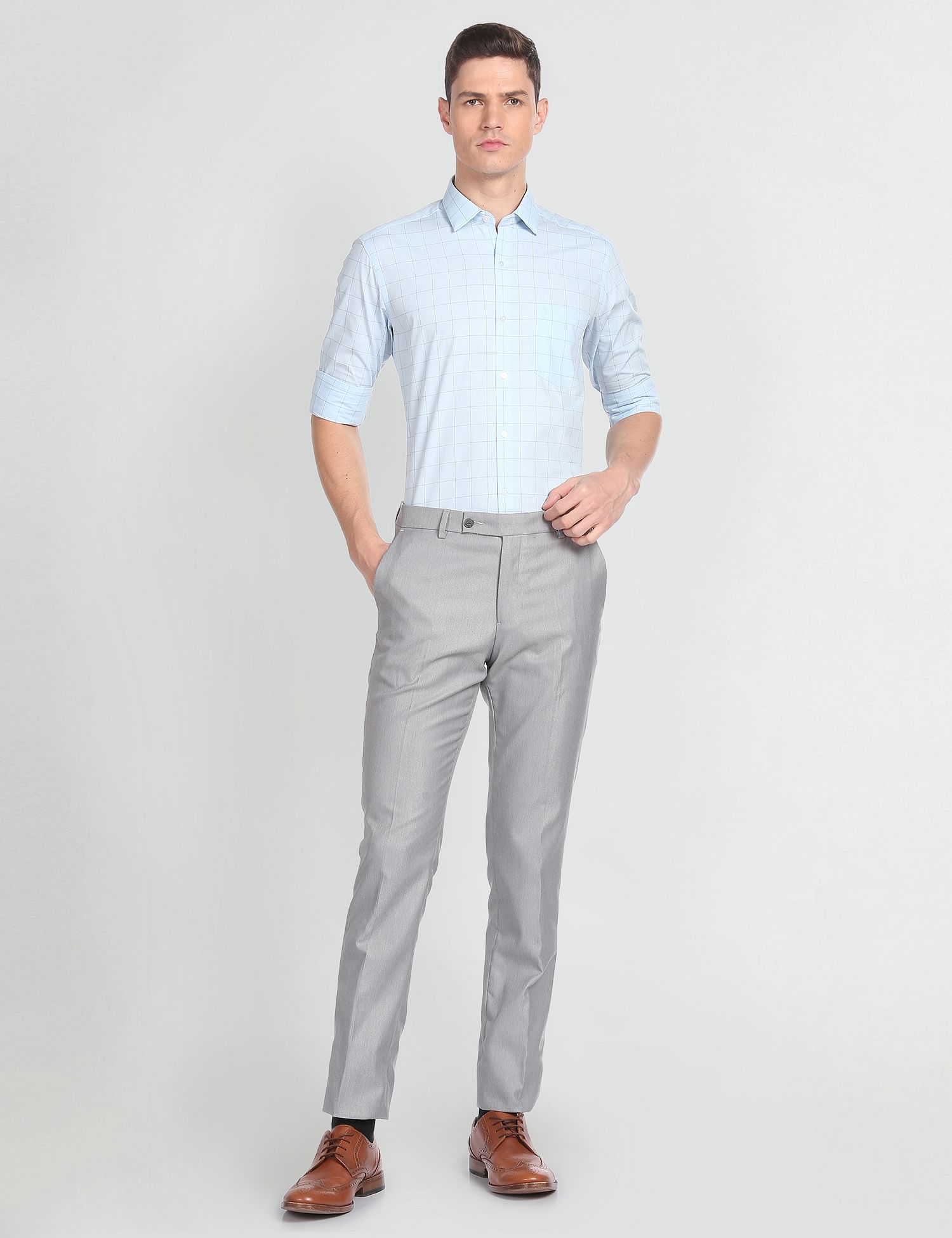 Arrow Windowpane Check Slim Fit Shirt