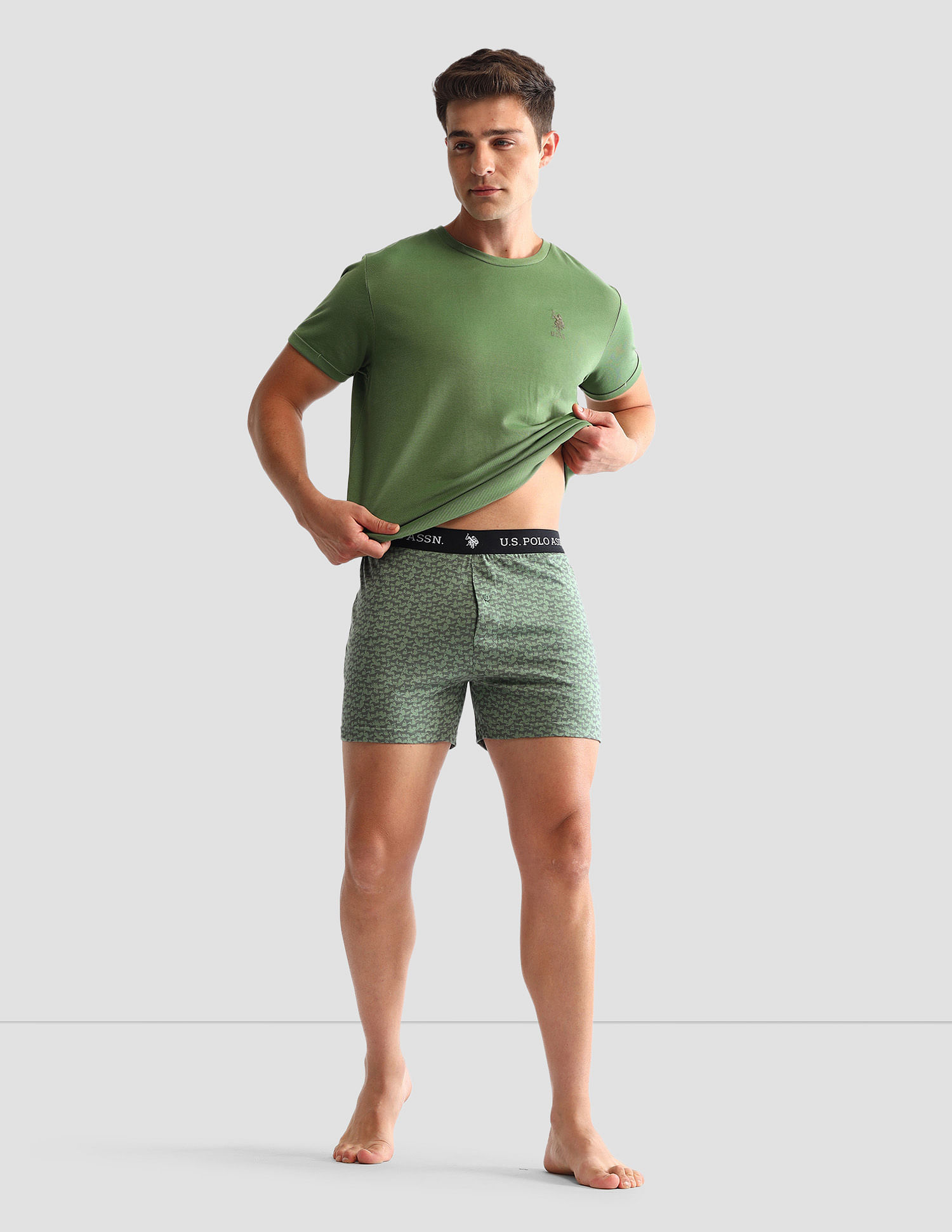 USPA Innerwear Printed Cotton OEX09 Boxers - Pack Of 2