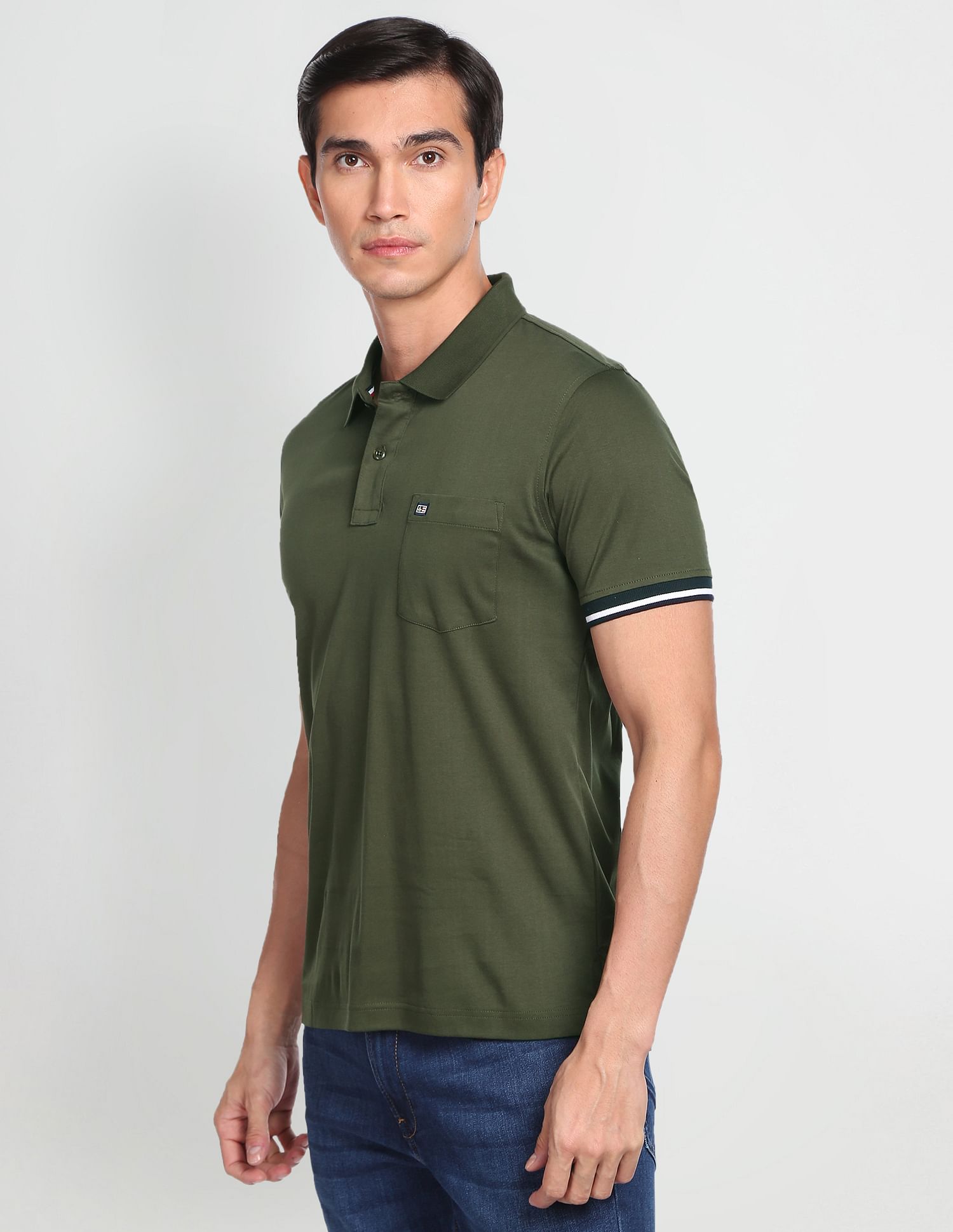 Arrow Sports Chest Pocket Solid Polo Shirt