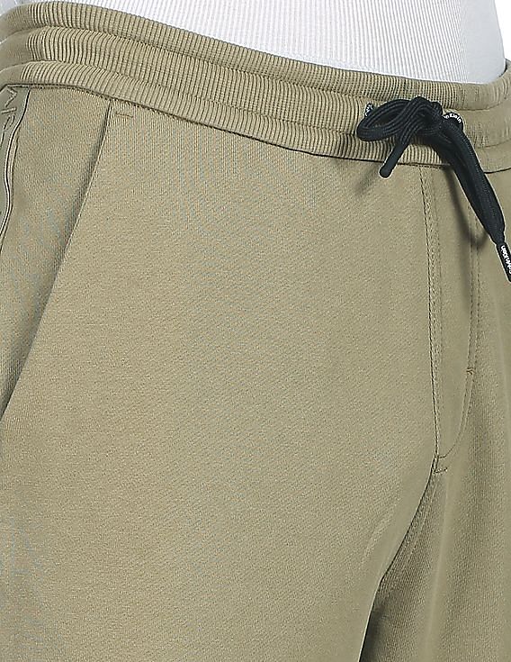 Calvin Klein Men Olive Slim Fit Brand Tape Joggers