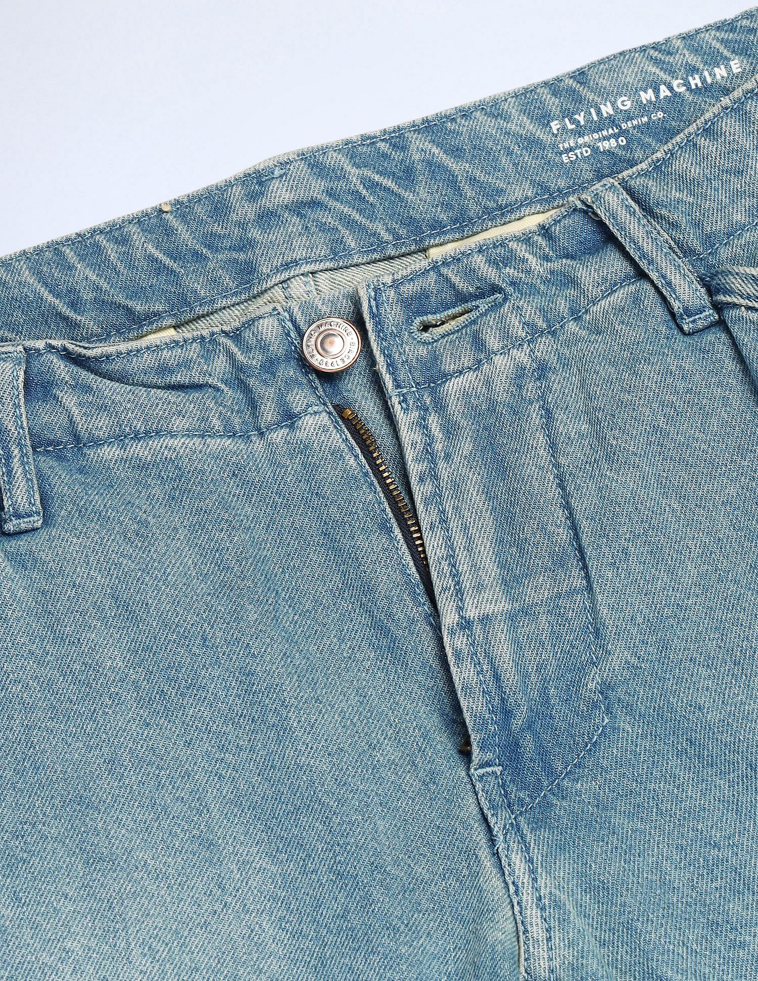 Flying Machine Cobain Loose Fit Blue Jeans