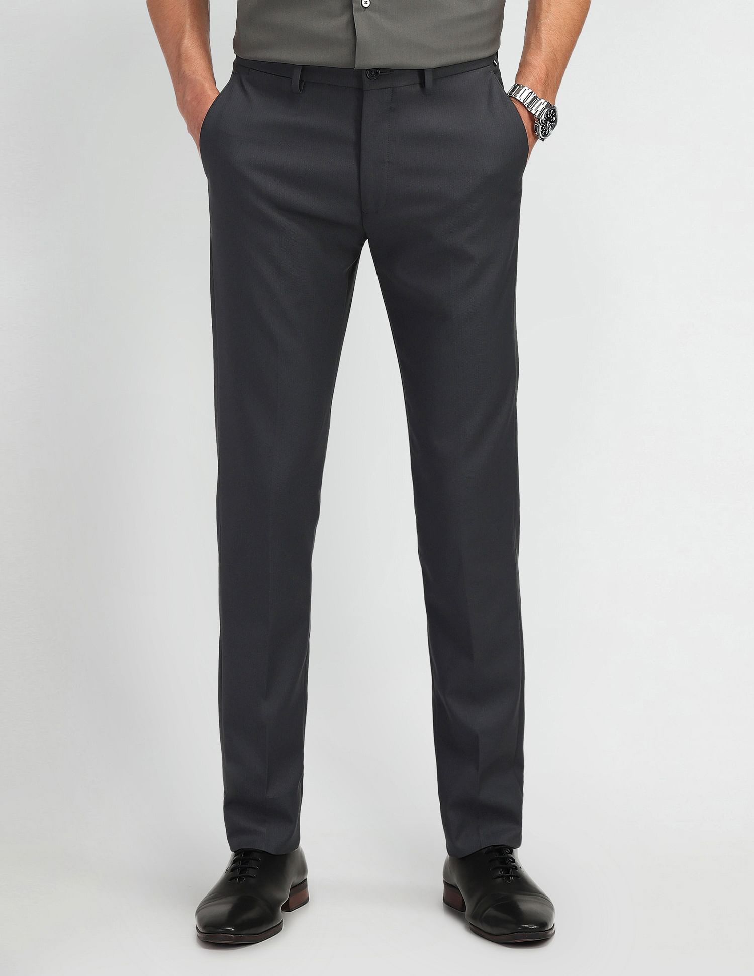 Arrow Newyork Slim Fit Mid Rise Trousers
