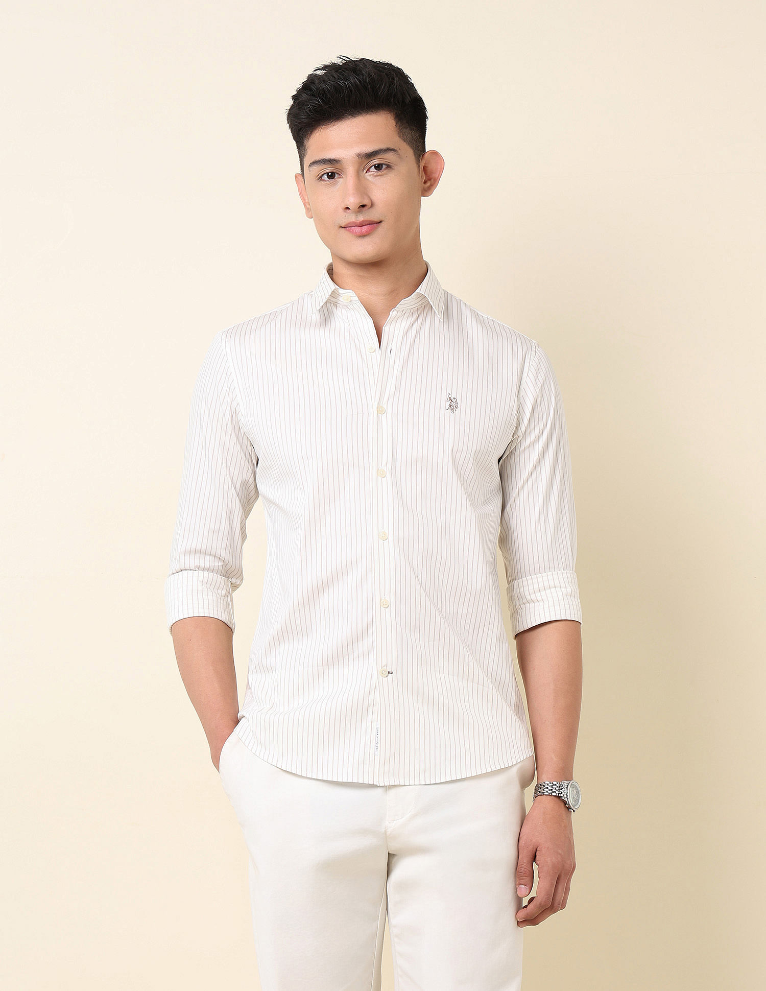 U.S. Polo Assn. Vertical Striped Tailored Fit Shirt