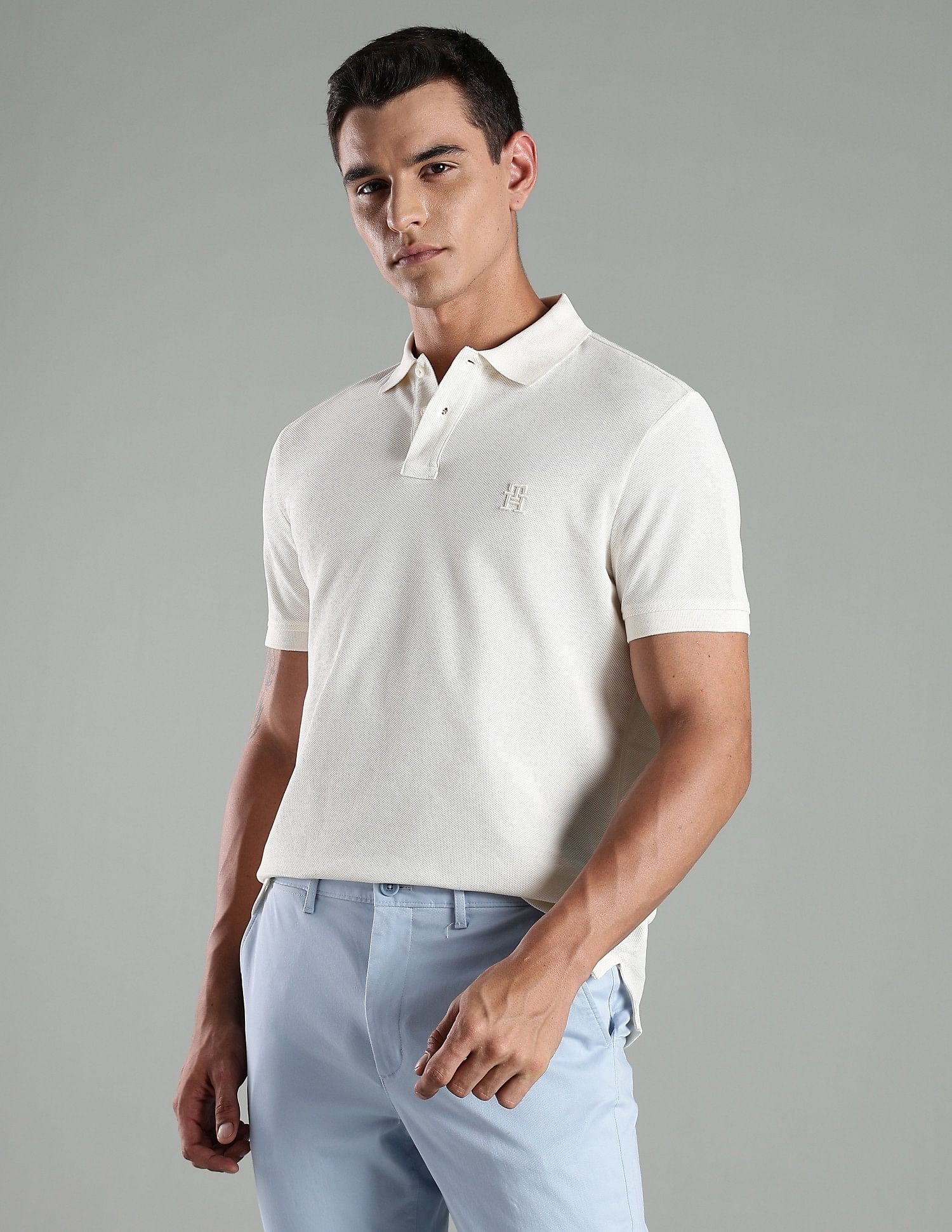 Tommy Hilfiger Embroidered Logo Regular Fit Cotton Polo T- Shirt