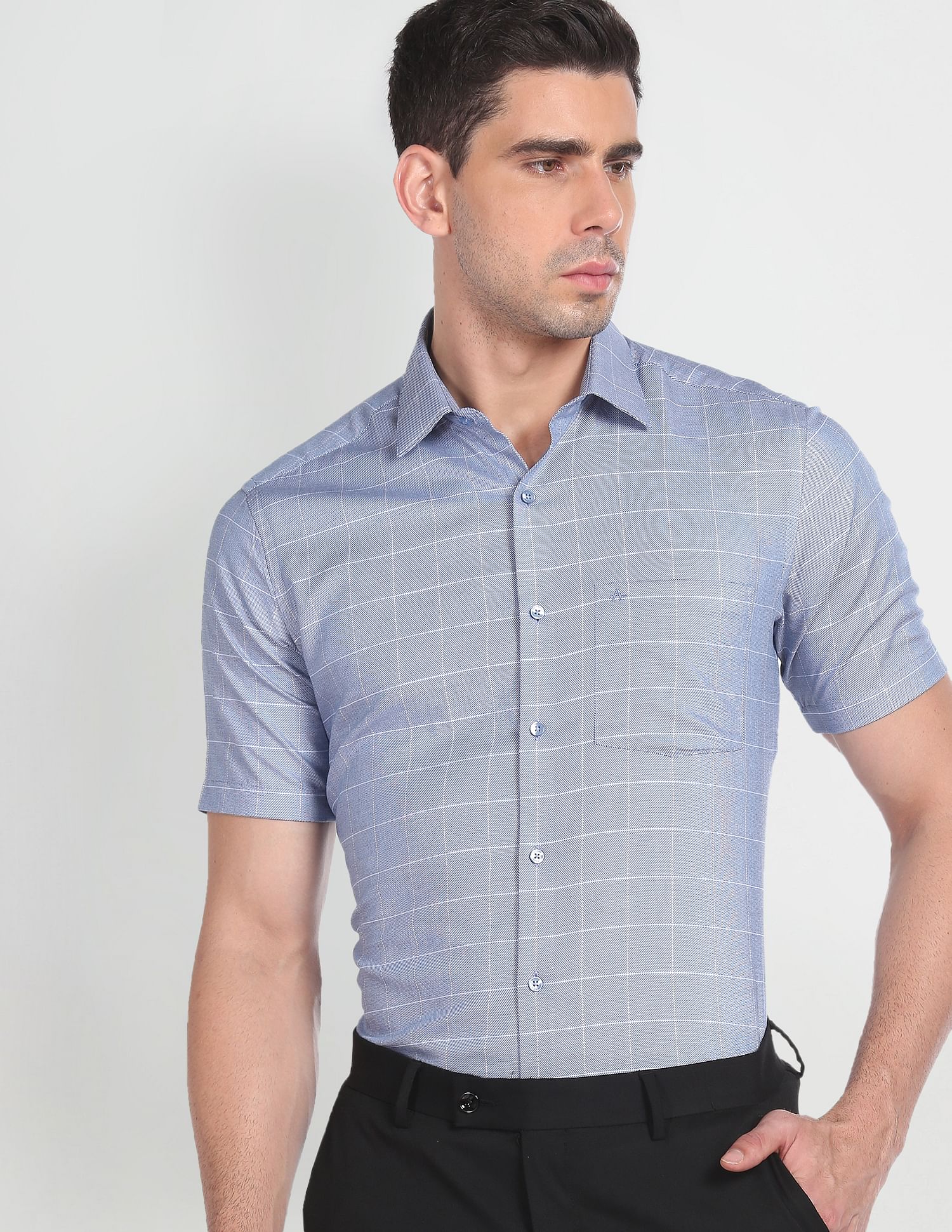 Arrow Short Sleeve Windowpane Check Shirt