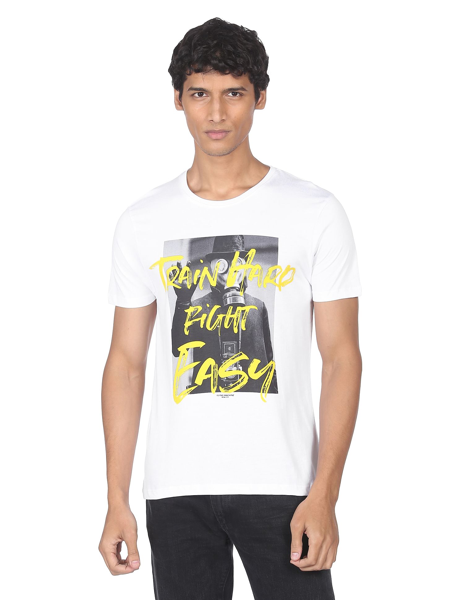 Flying Machine Pure Cotton Graphic Print T-Shirt
