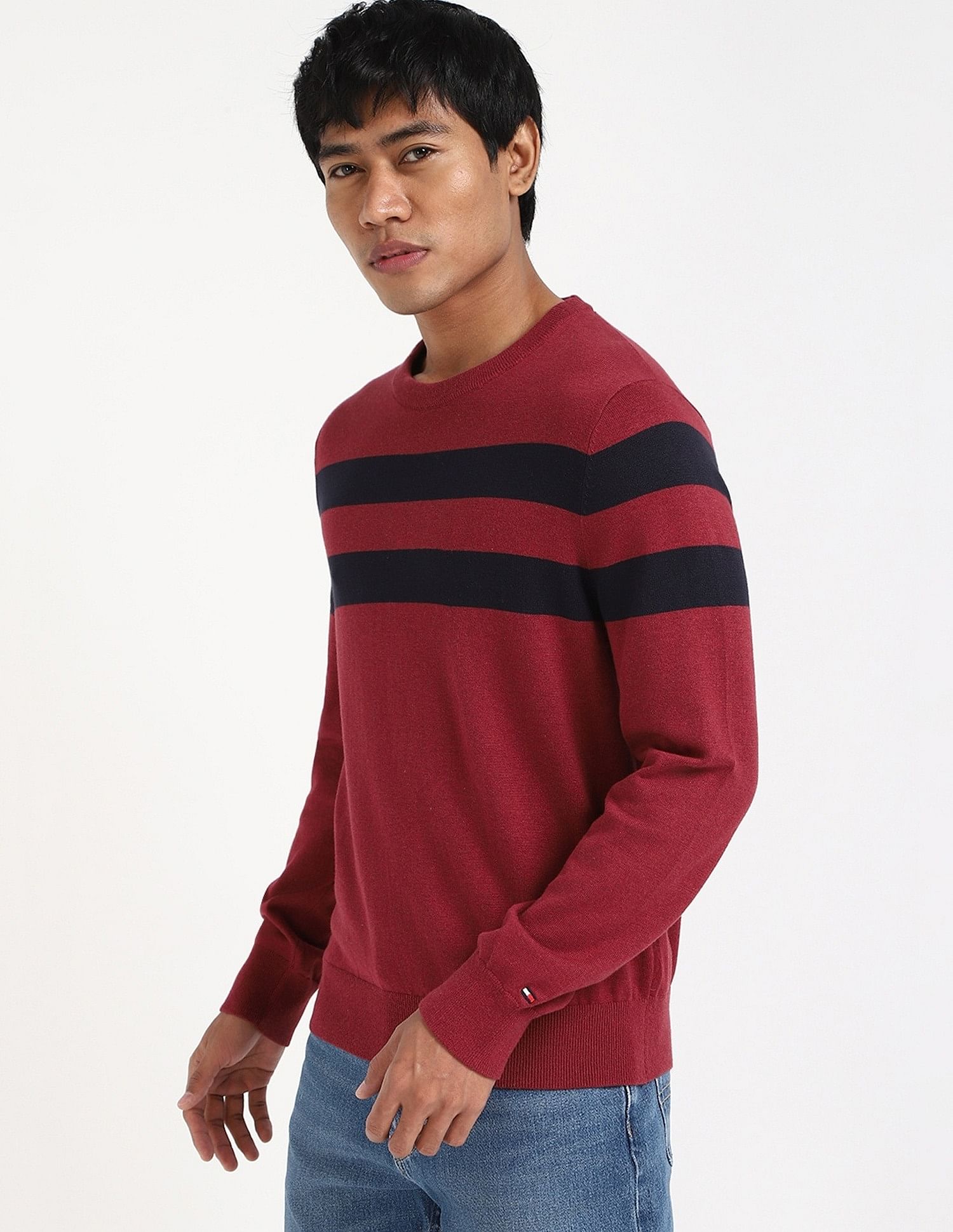 Tommy Hilfiger Striped Regular-Fit Cotton Sweater