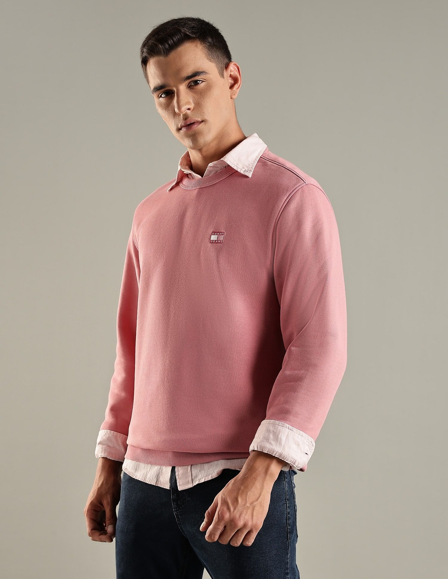 Tommy Hilfiger Solid Regular Fit Cotton Sweatshirt