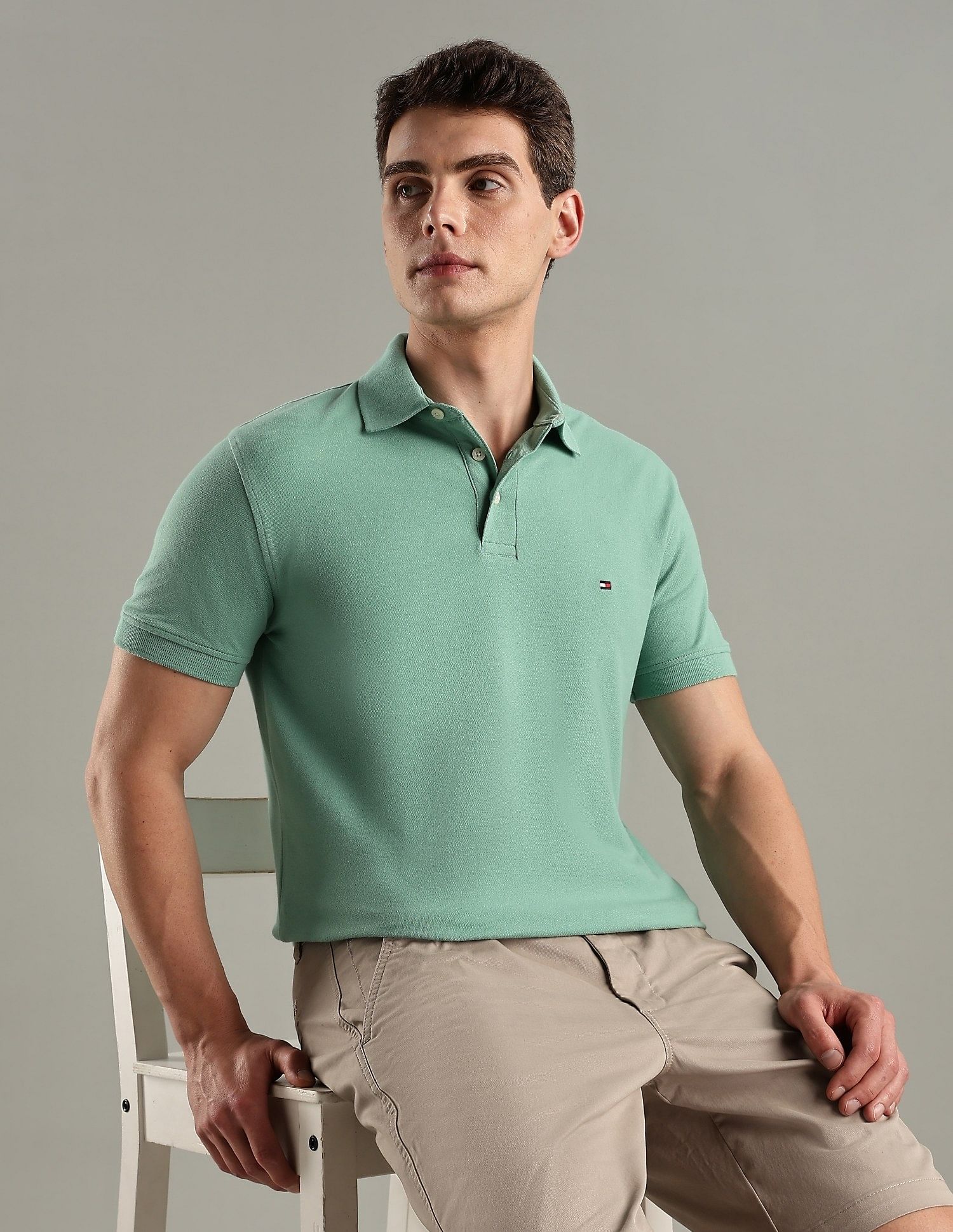 Tommy Hilfiger Solid Slim-Fit Cotton Polo T-Shirt