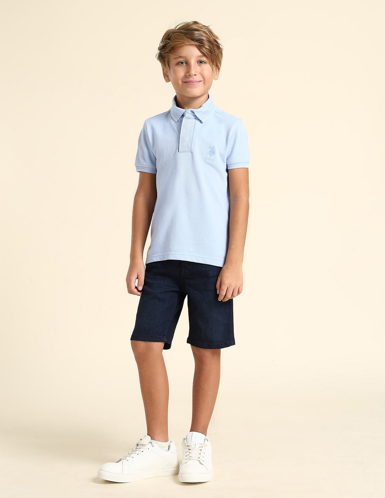 U.S. Polo Assn. Kids Boys Regular Fit Solid Polo Shirt