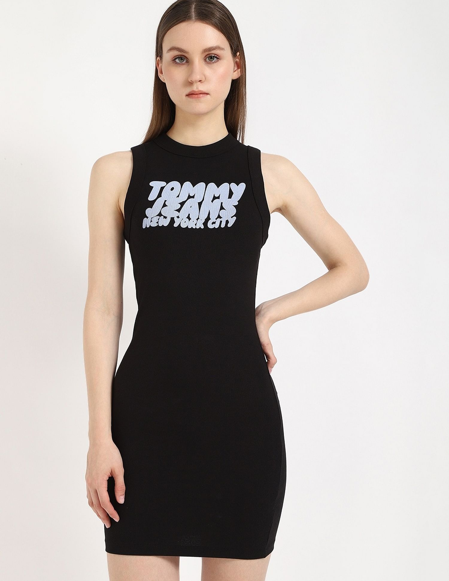 Tommy Hilfiger Cotton Crew Neck Bodycon Dress