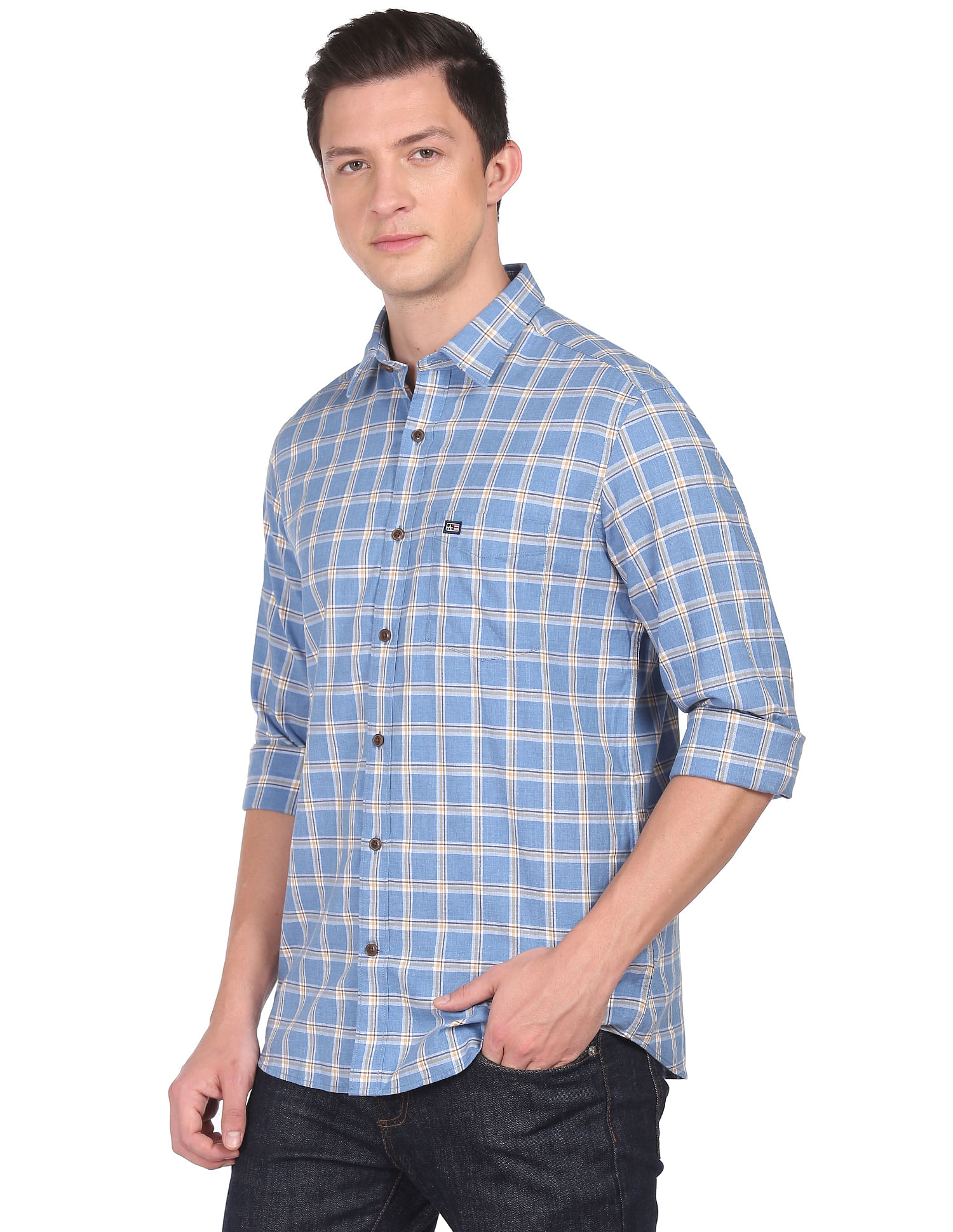 Buy Arrow Sports Tartan Check Manhattan Slim Fit Shirt - NNNOW.com