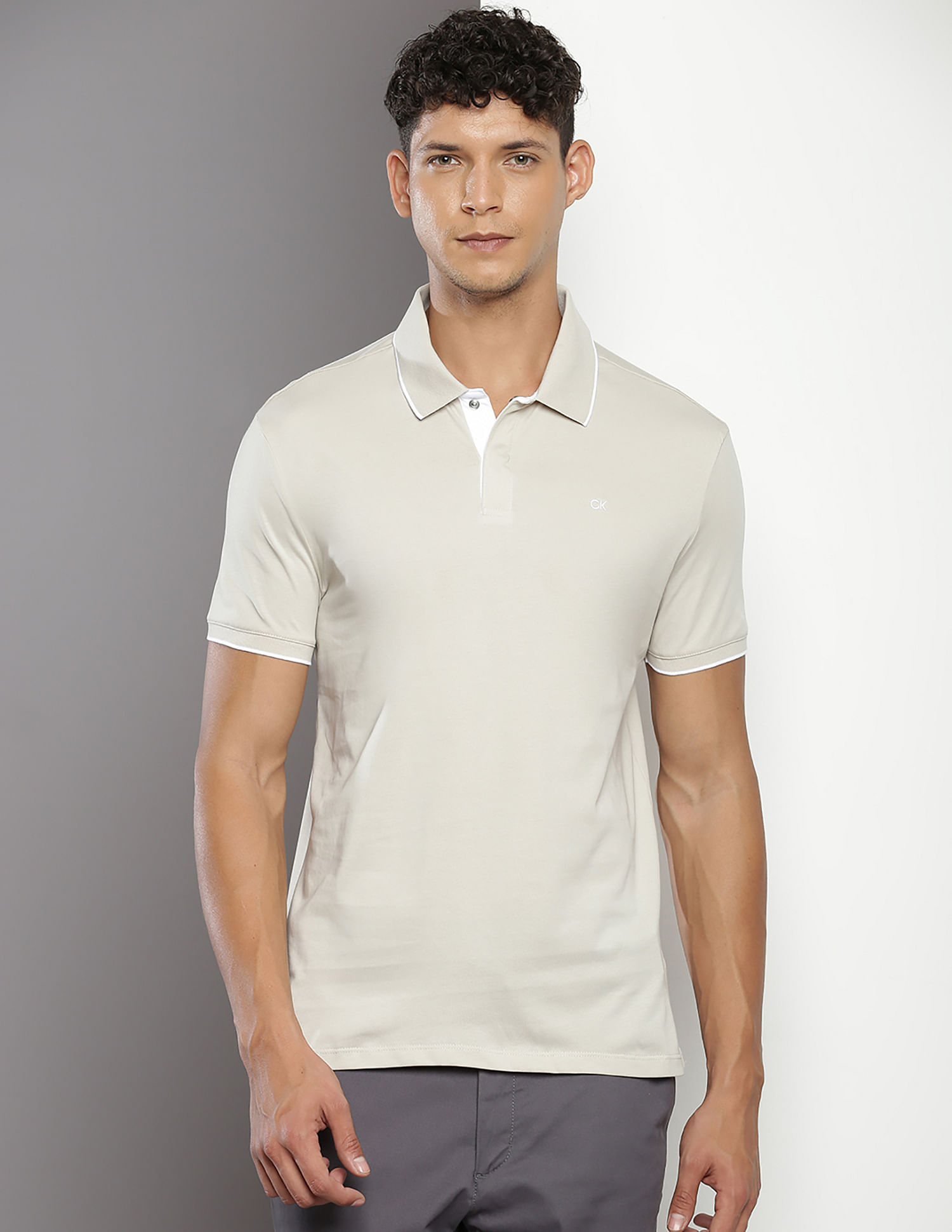 Calvin Klein Sustainable Snap Button Polo Shirt