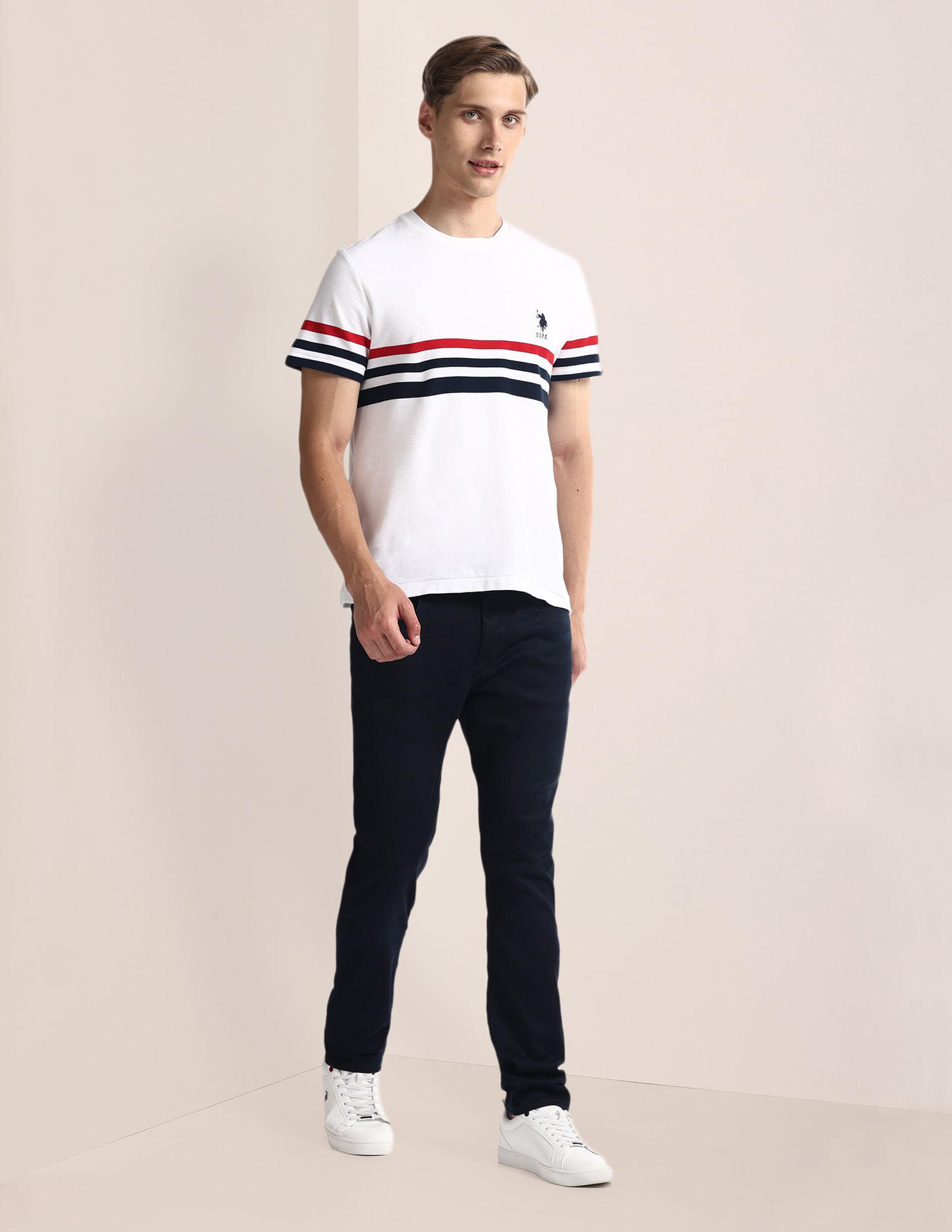 Buy U.S. Polo Assn. Crew Neck Horizontal Stripe T-Shirt - NNNOW.com