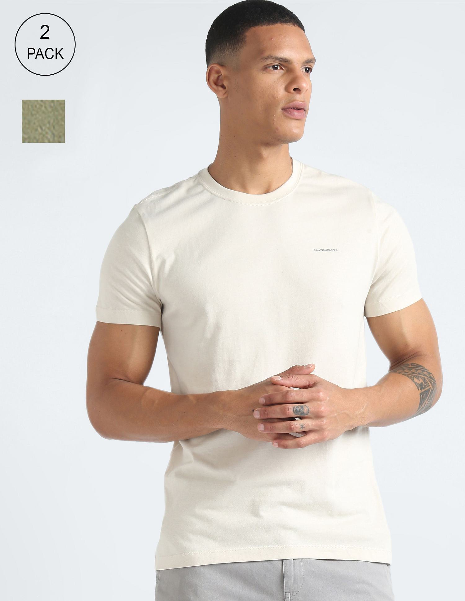 Buy Calvin Klein Organic Cotton Slim T-Shirt - Pack Of 2 - NNNOW.com