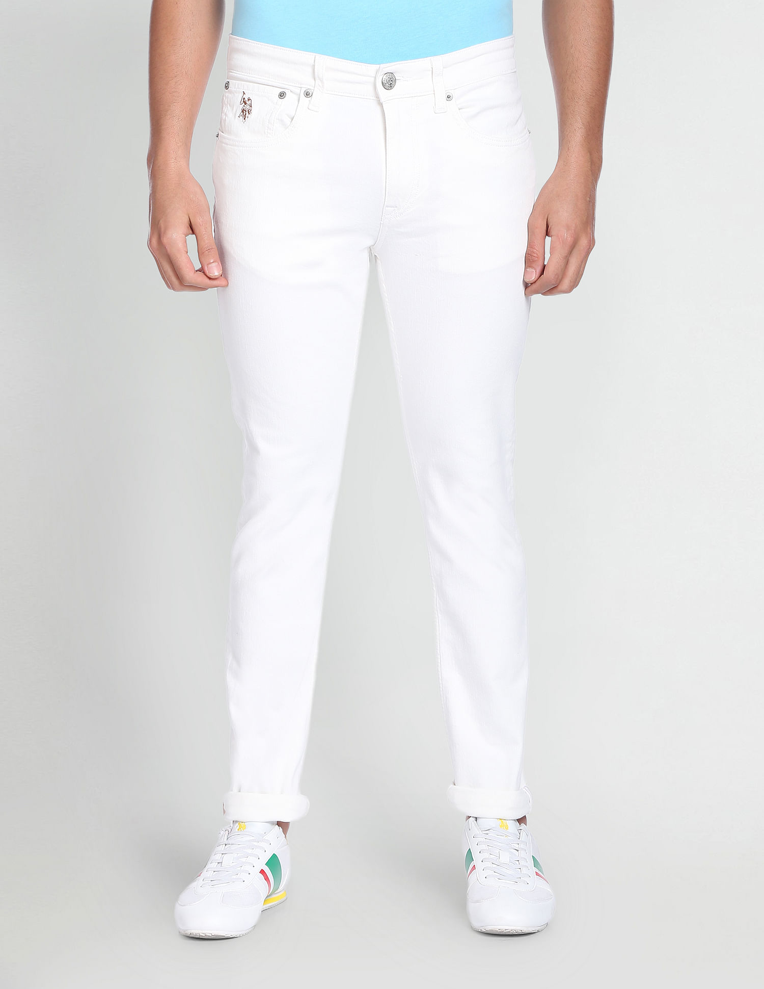 U.S. Polo Assn. Denim Co. Brandon Slim Tapered White Jeans