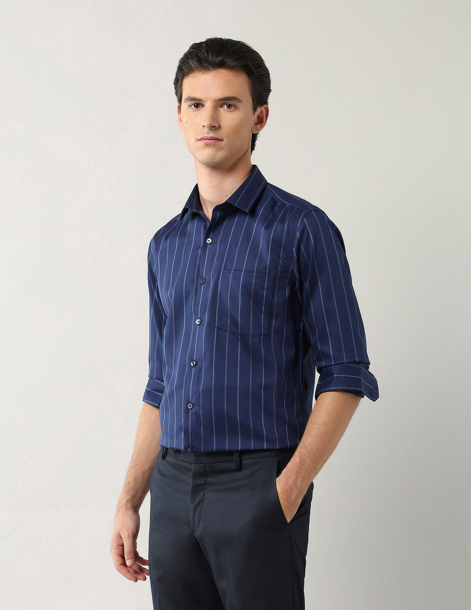Arrow Vertical Striped Pure Cotton Shirt