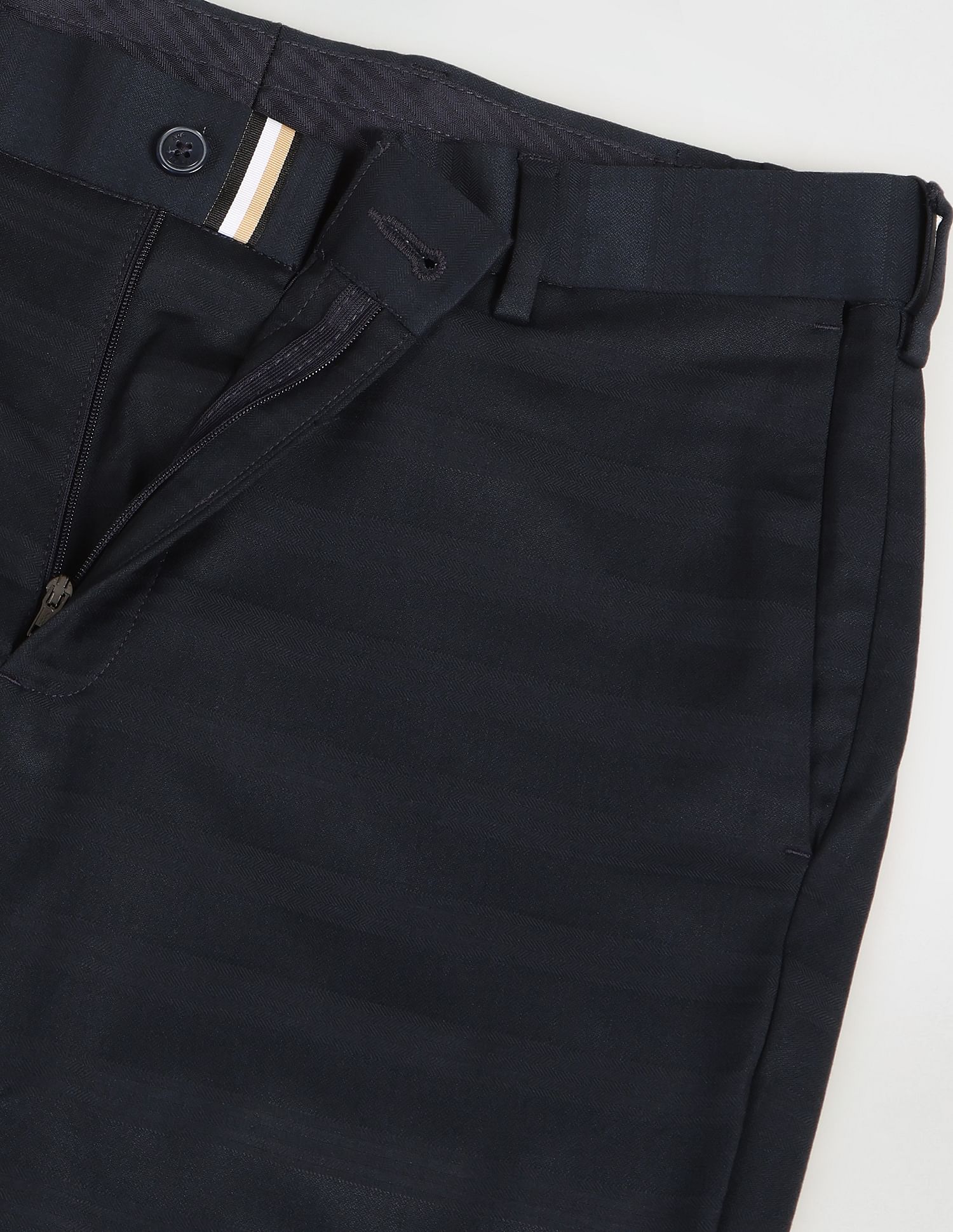 Arrow Newyork Horizontal Stripe Herringbone Trousers