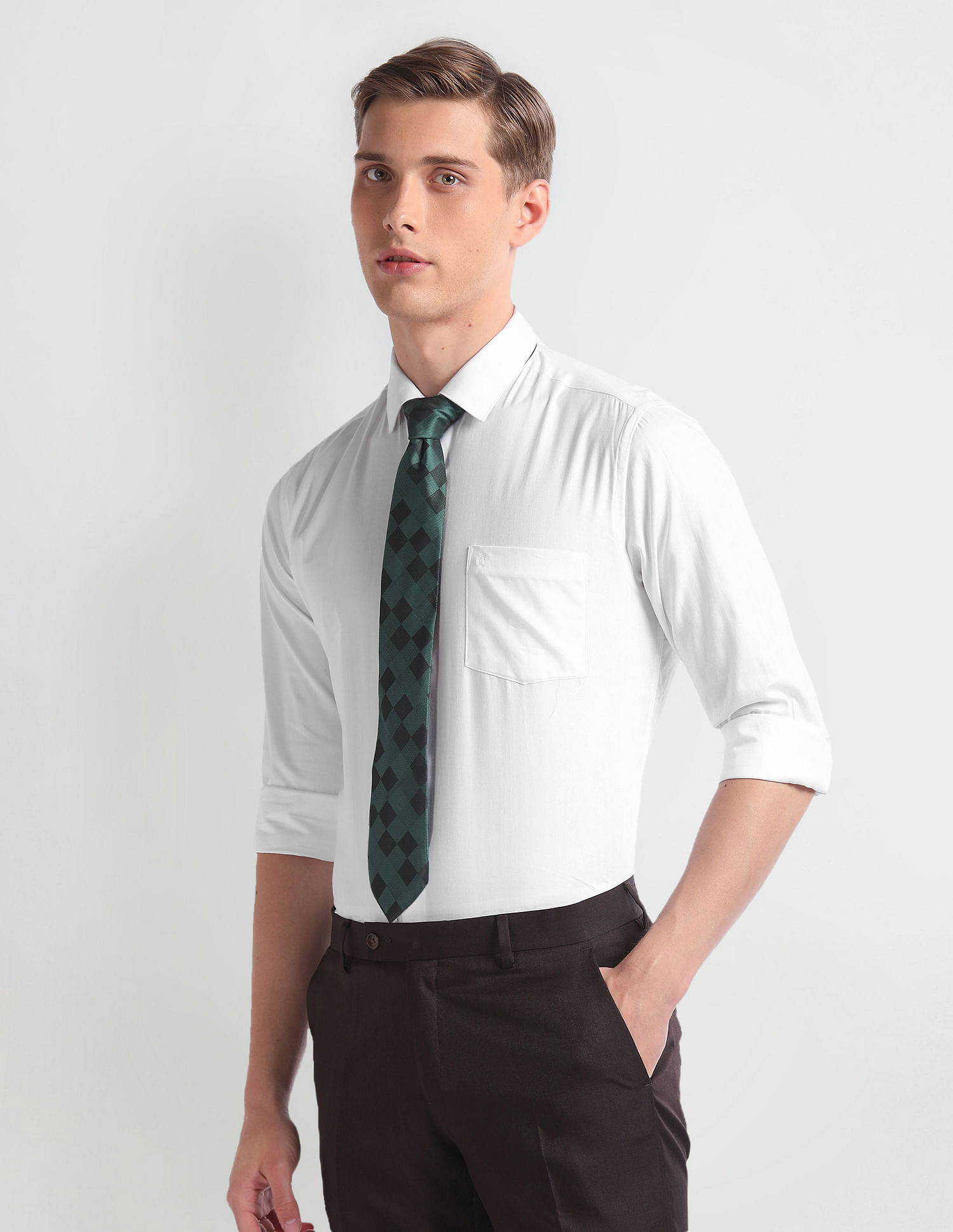 Arrow Cotton Patterned Twill Shirt