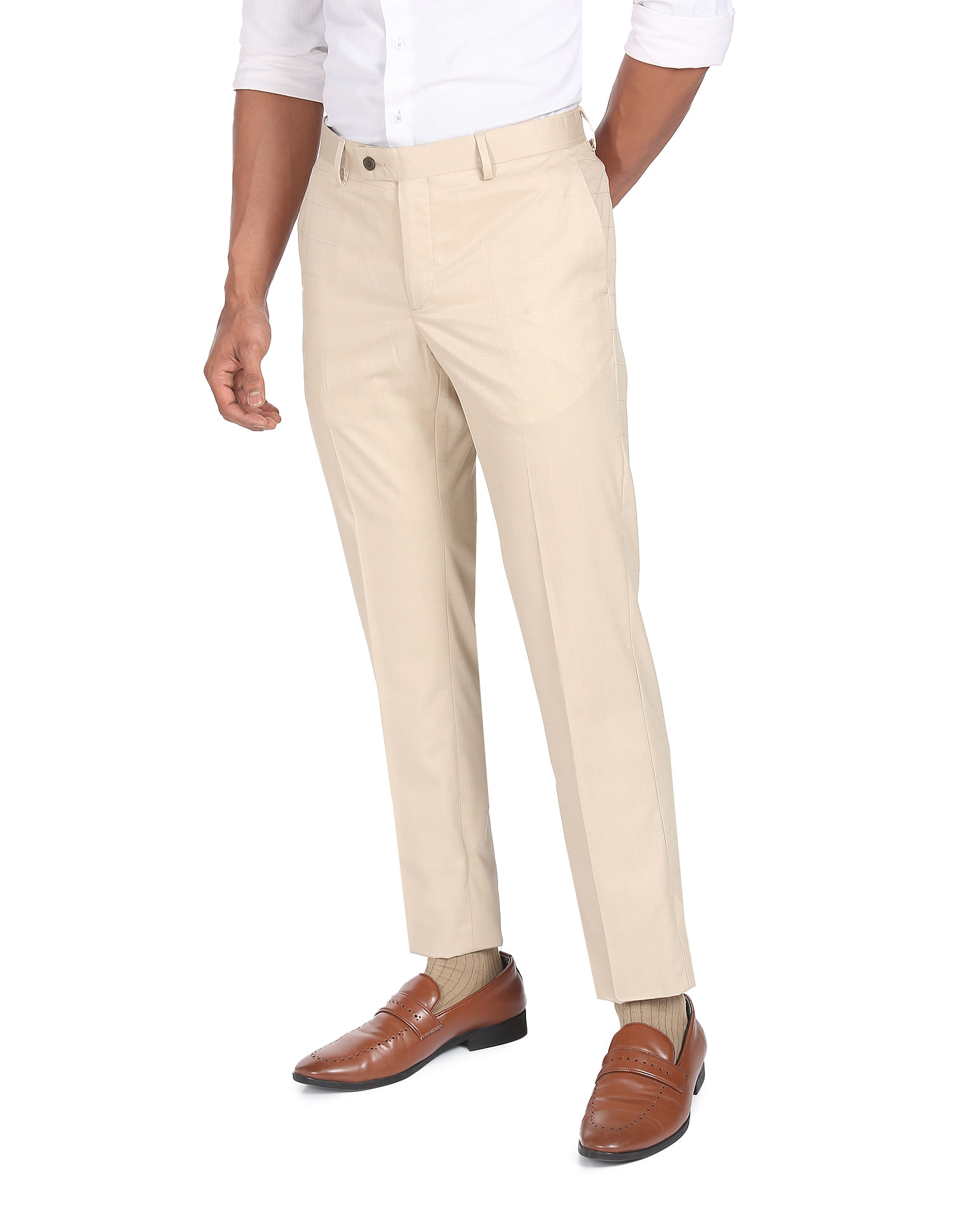 ARROW Regular Fit Men Beige Trousers  Buy ARROW Regular Fit Men Beige Trousers  Online at Best Prices in India  Flipkartcom