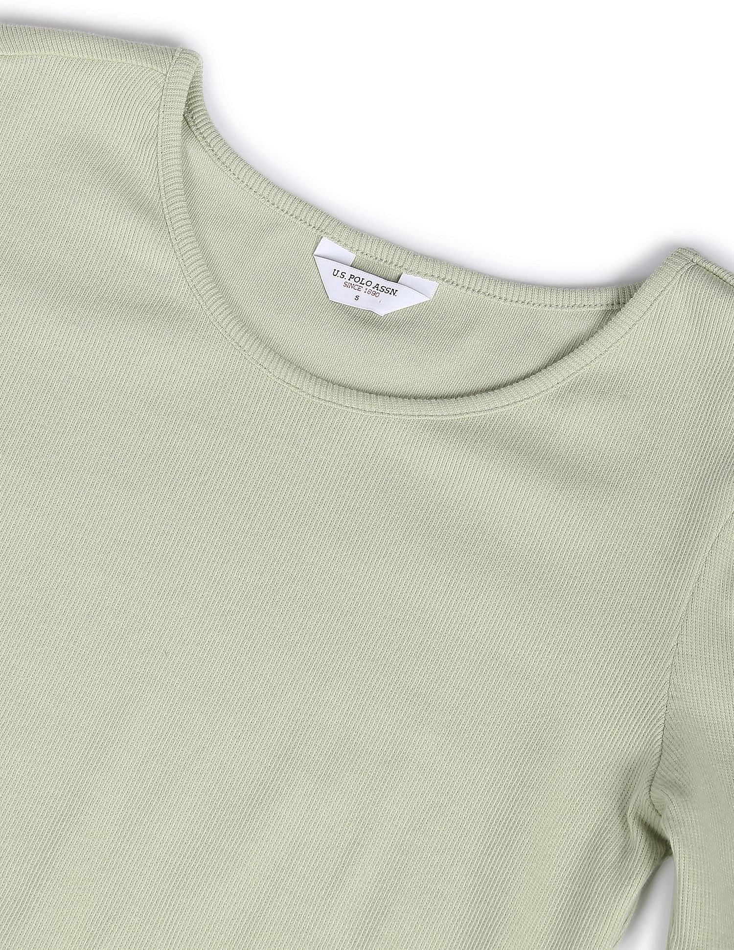 U.S. Polo Assn. Women Puff Sleeve Round Neck Top