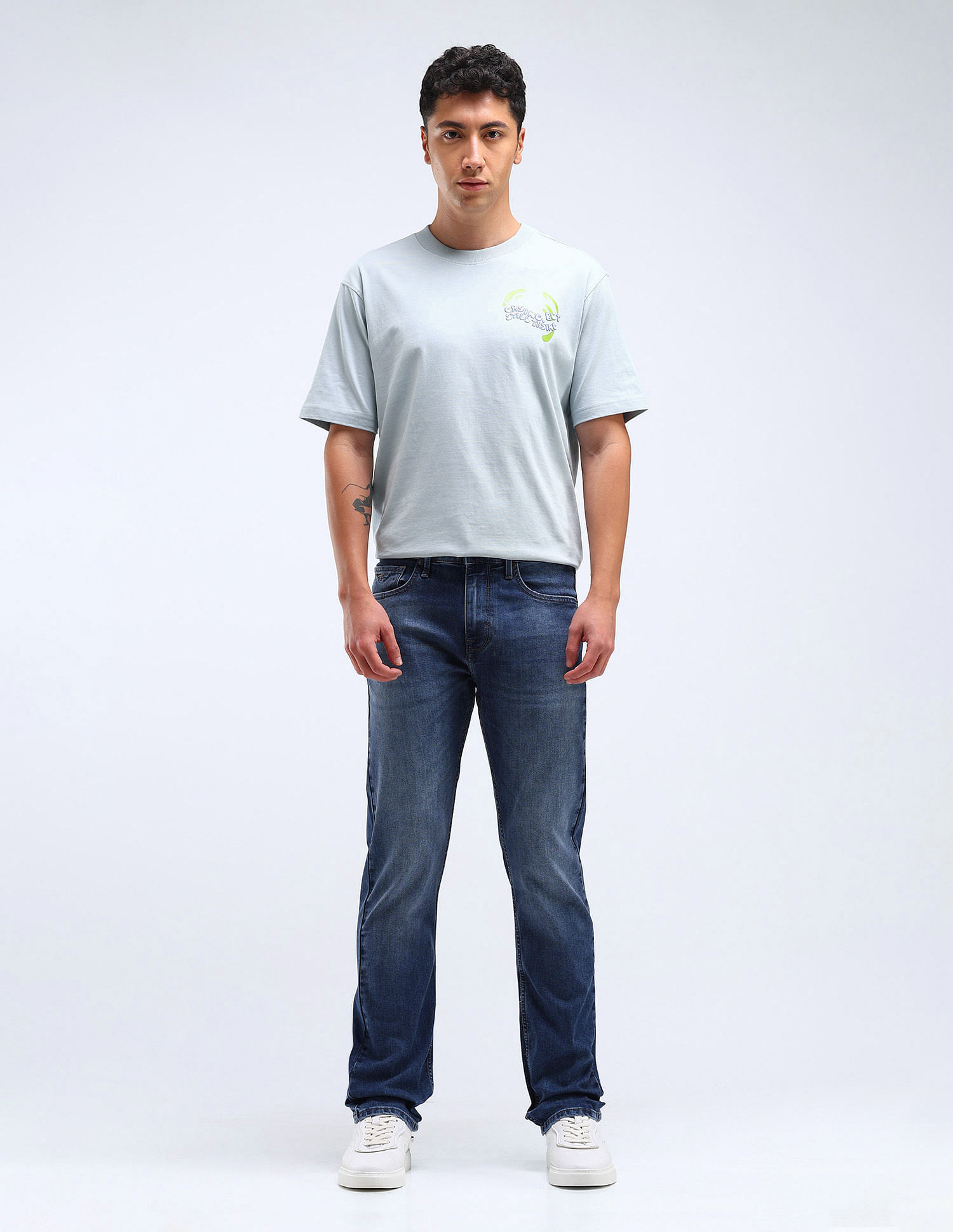 Flying Machine F-Jango Straight Fit Stone Wash Jeans