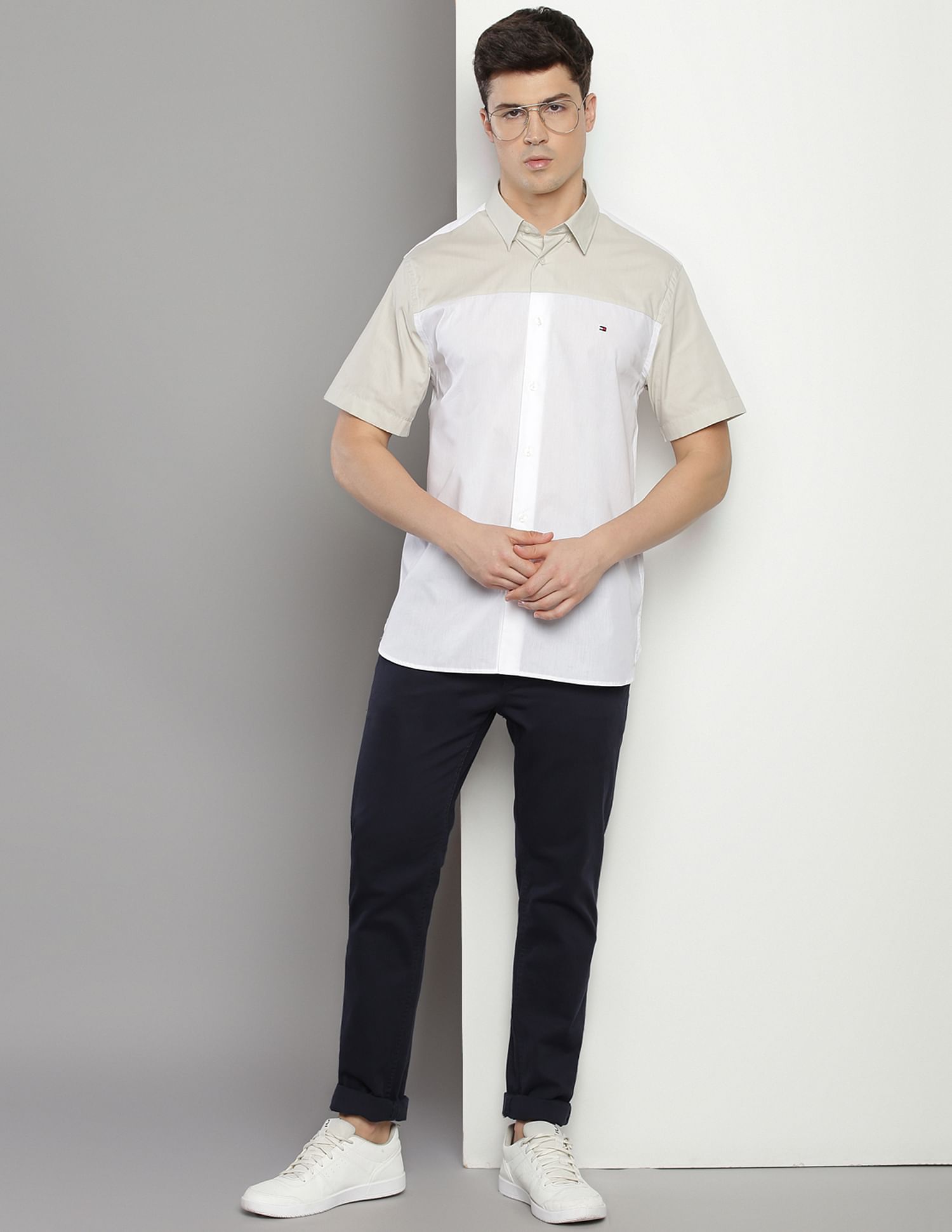 Tommy Hilfiger Colour Block Cotton Shirt