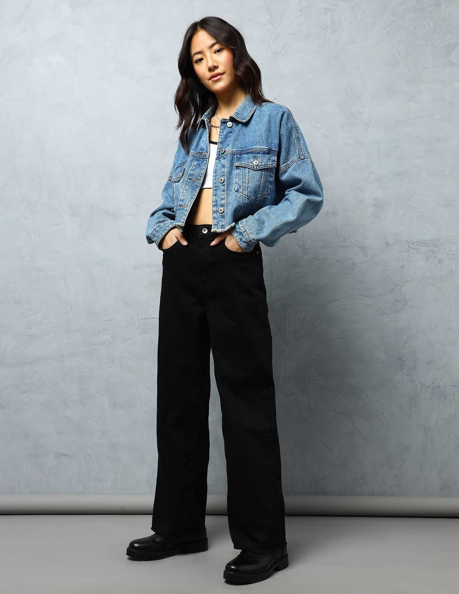 Flying Machine Women High Rise Wide Leg Fit Jeans