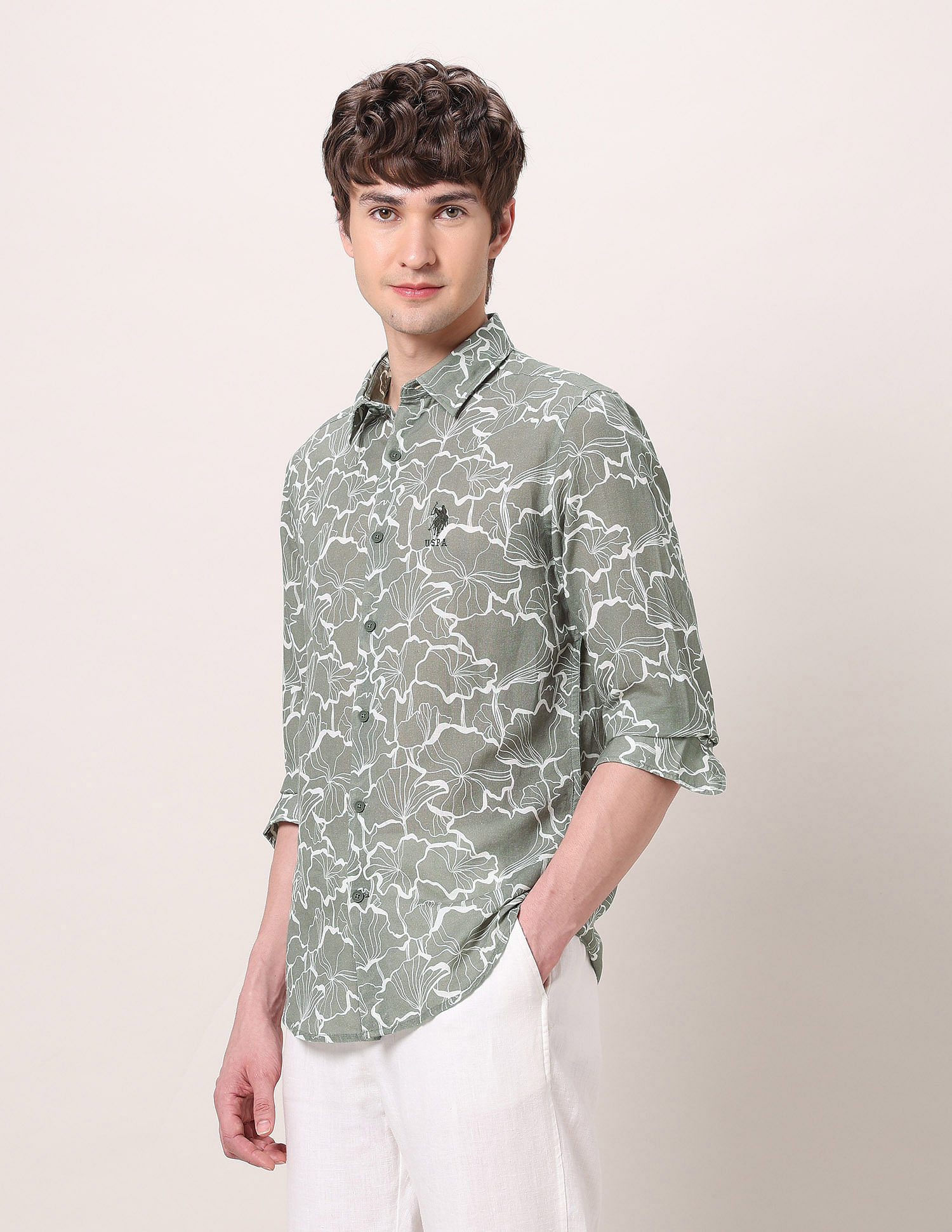 U.S. Polo Assn. Denim Co. Floral Printed Regular Fit Shirt