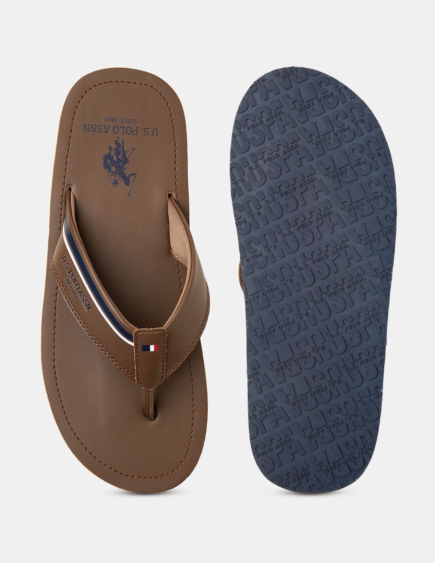 U.S. Polo Assn. Men Nesta Striped Flip Flops