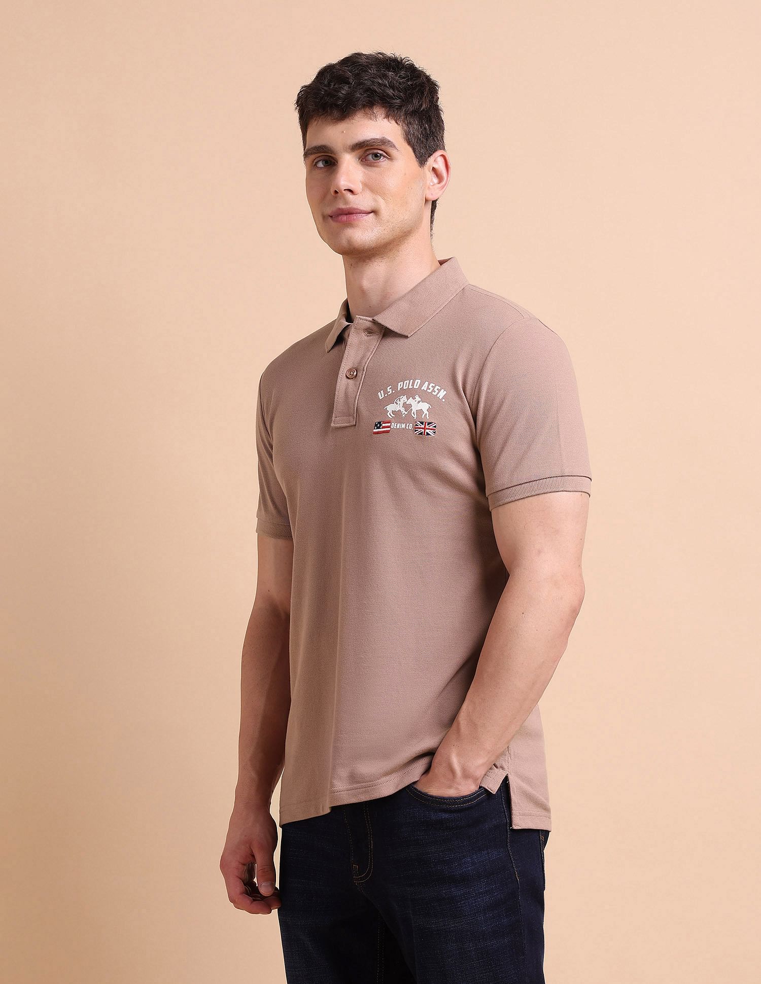 U.S. Polo Assn. Denim Co. Brand Printed Muscle Fit Polo Shirt