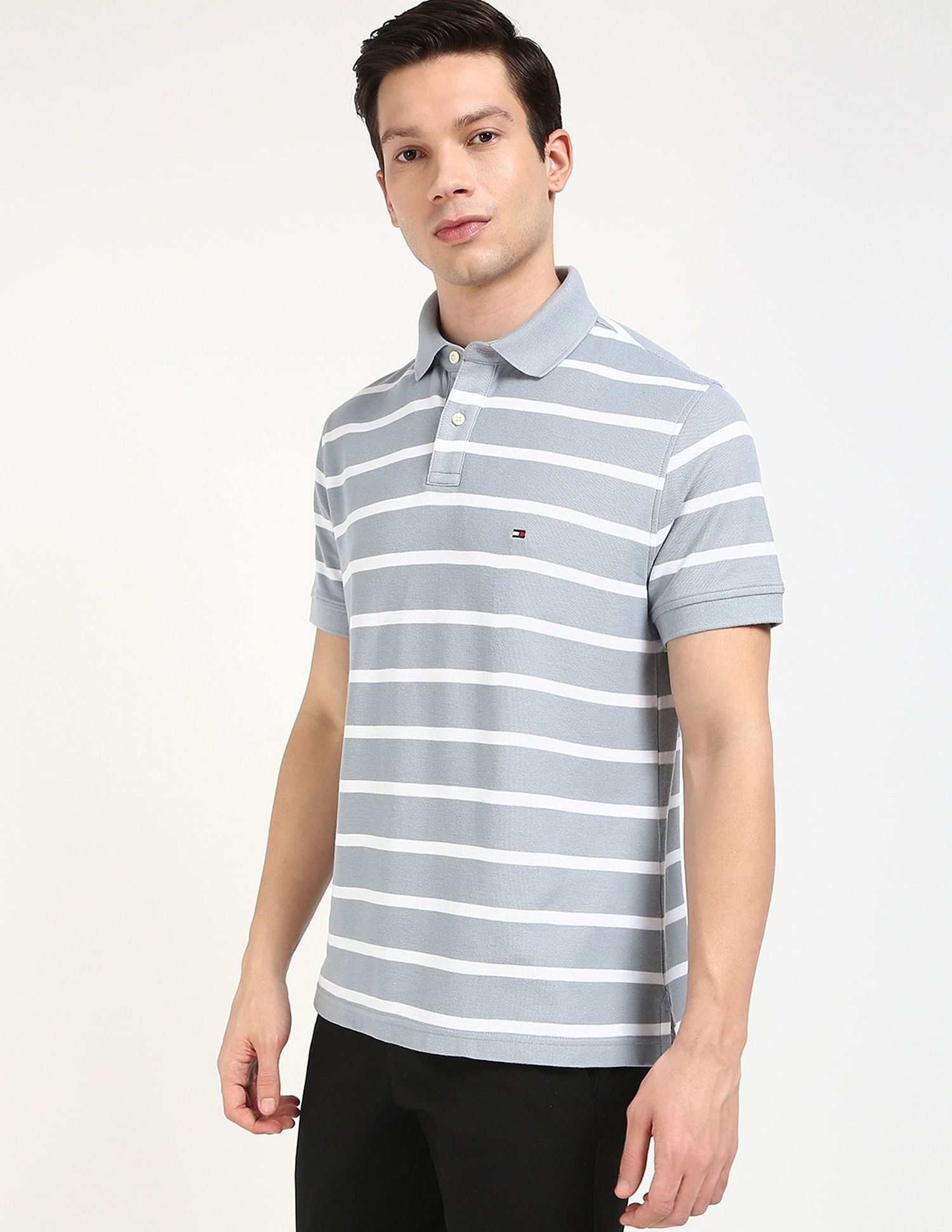Tommy Hilfiger Striped Regular-Fit Cotton Polo Shirt