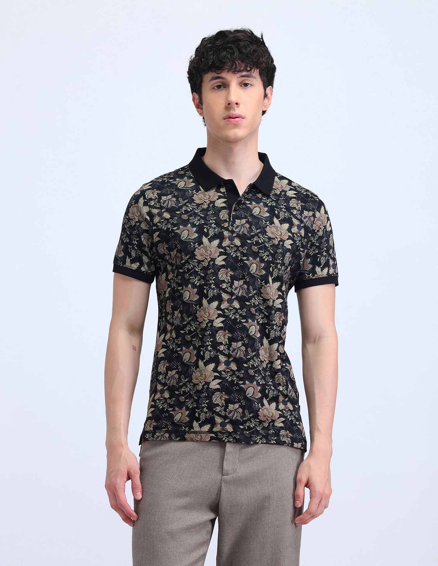Flying Machine All Over Printed Polo Shirt