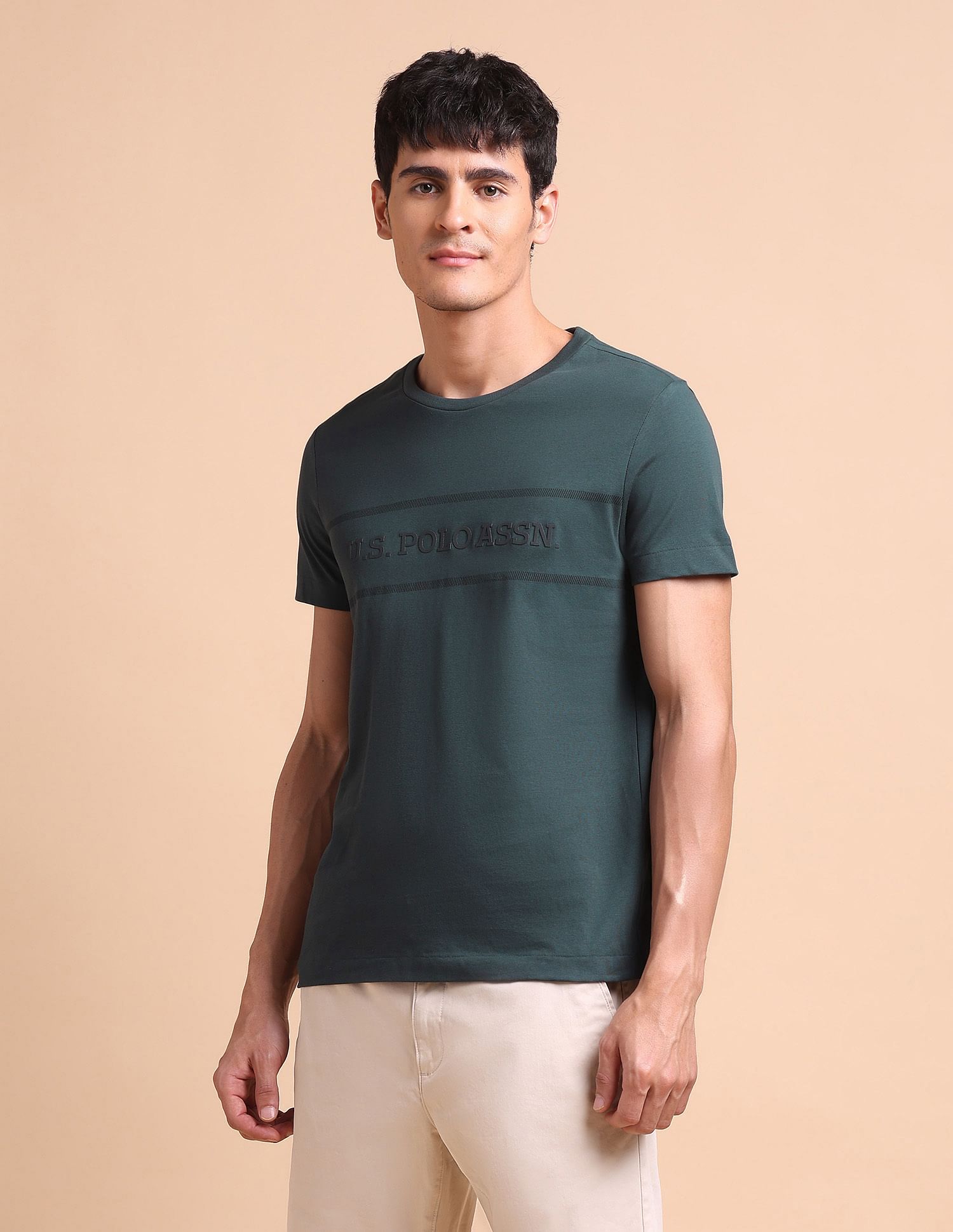 U.S. Polo Assn. Brand Embossed Slim Fit T-Shirt