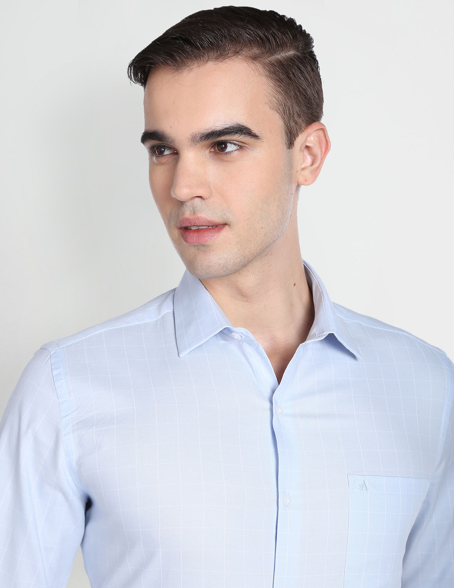 Arrow Cutaway Collar Windowpane Check Formal Shirt