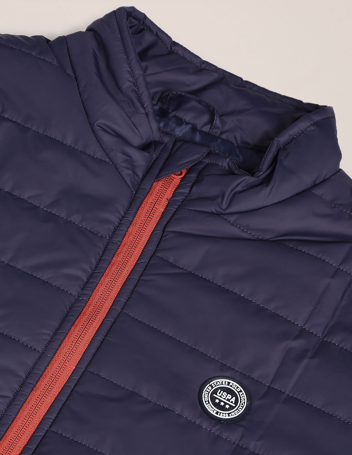 Buy U.S. Polo Assn. High Neck Solid Polyester Padded Jacket - NNNOW.com