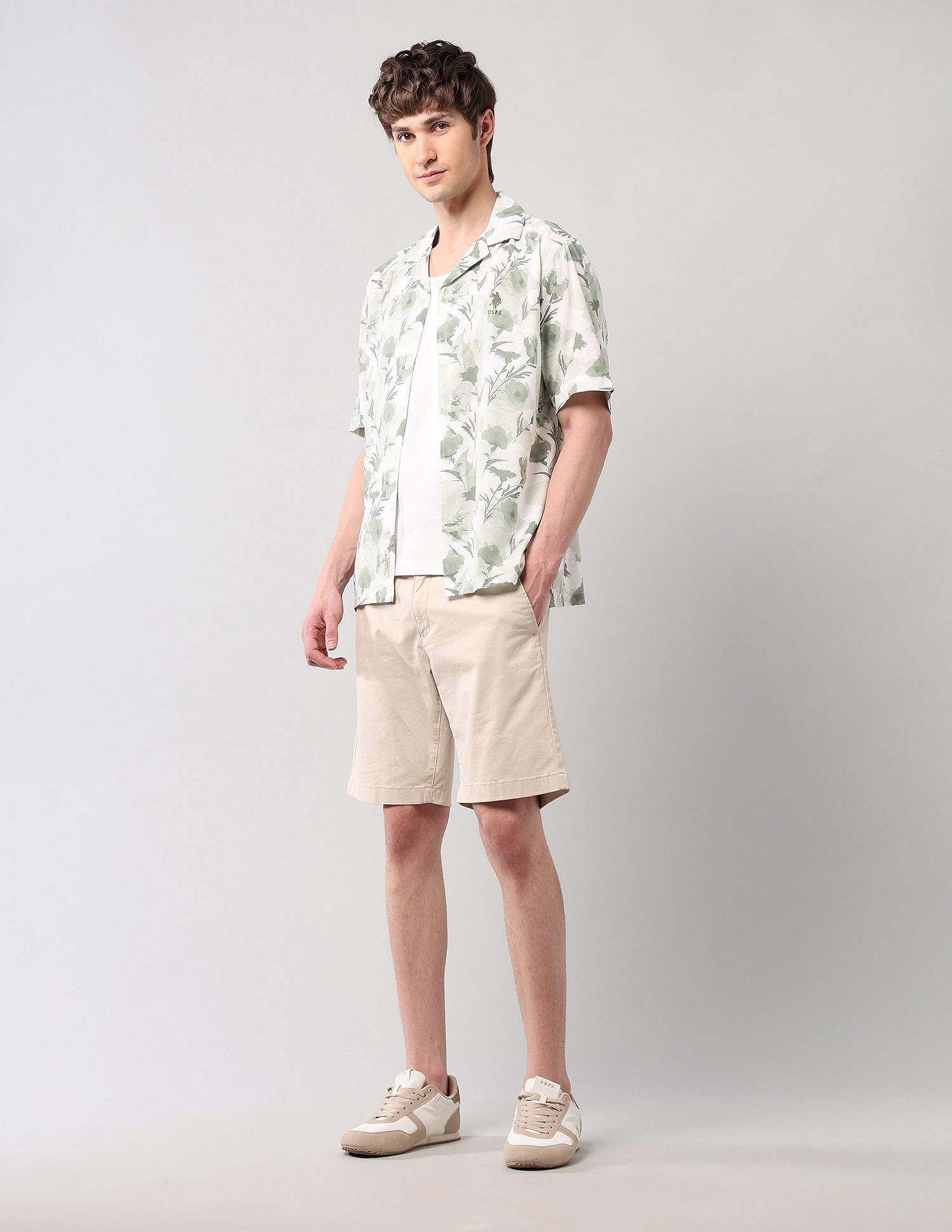 U.S. Polo Assn. Denim Co. Relaxed Fit Poplin Cuban Shirt