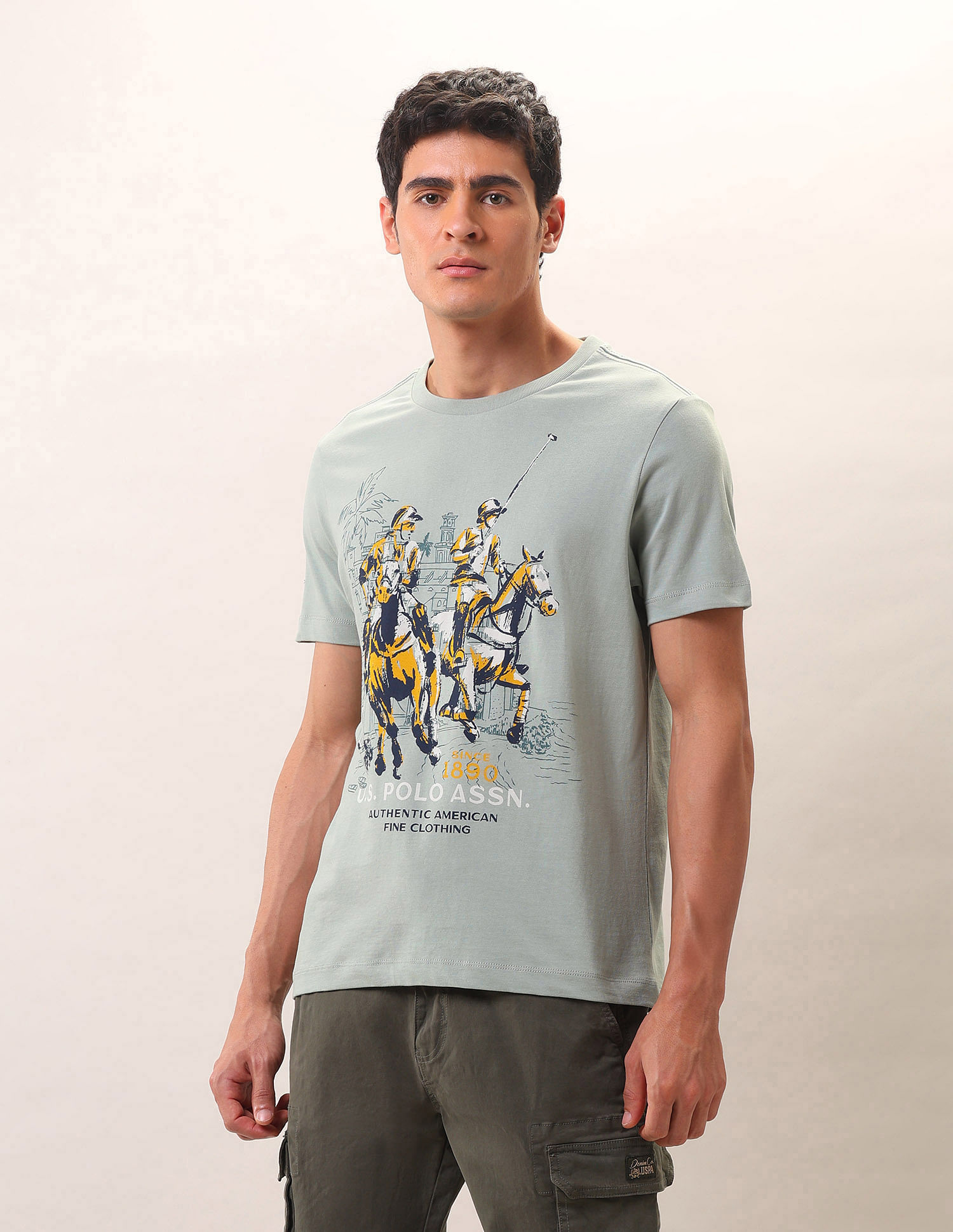 U.S. Polo Assn. Denim Co. Brand Printed Pure Cotton T-Shirt