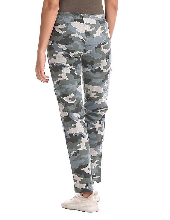 Aeropostale Green Camo Print Fleece Track Pants