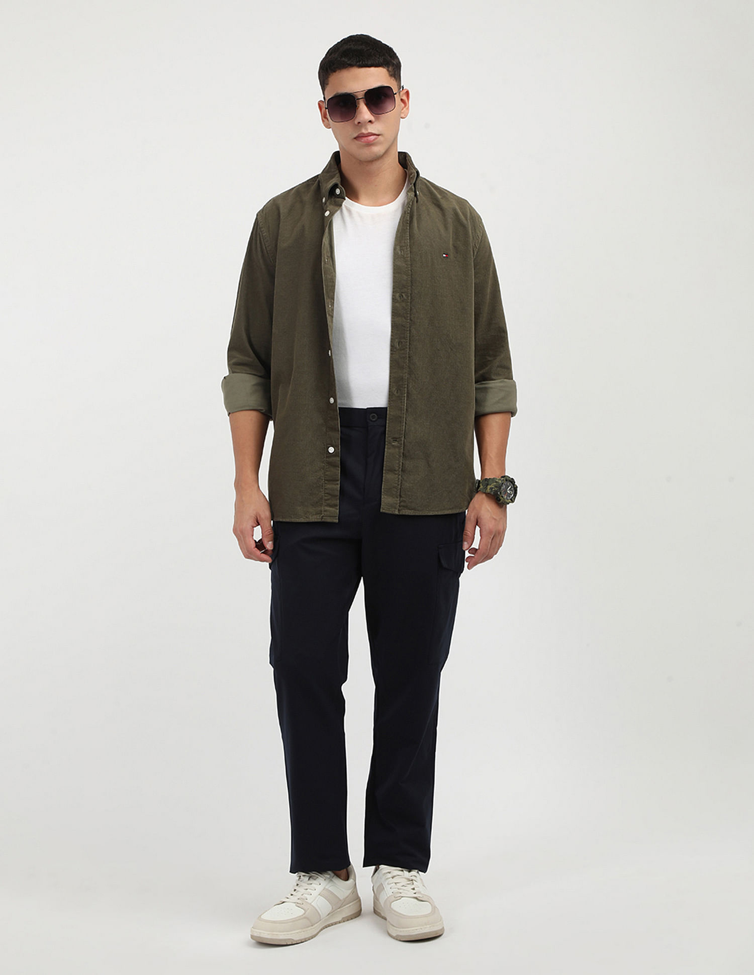 Tommy Hilfiger Solid Corduroy Regular Fit  Shirt