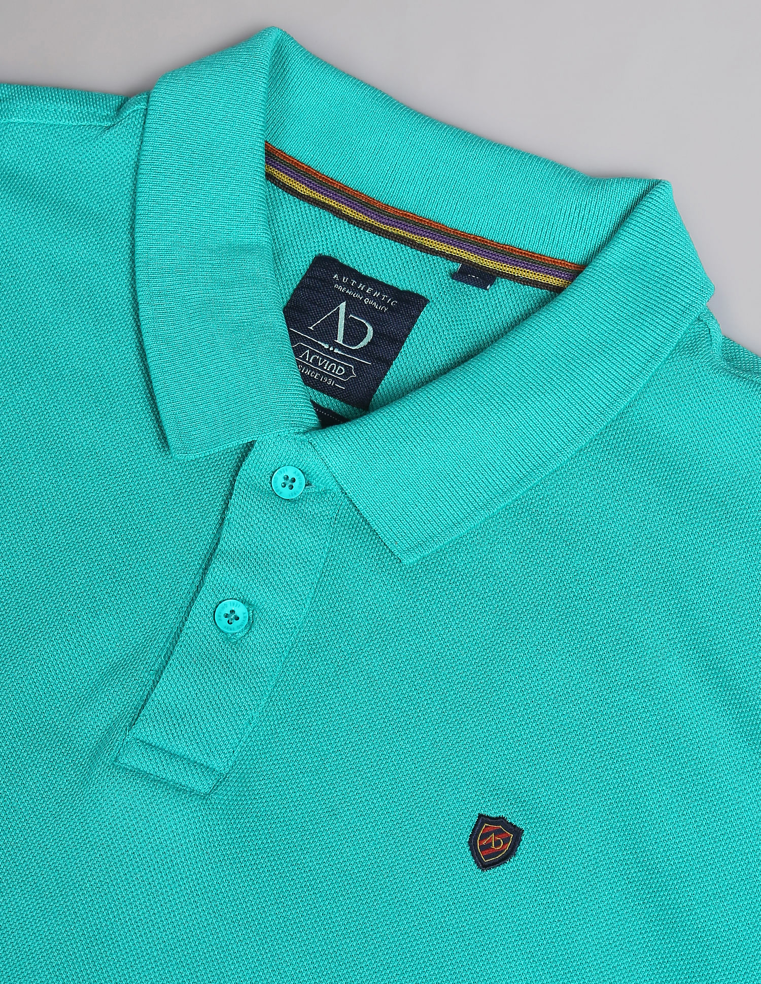 AD by Arvind Cotton Solid Polo Shirt