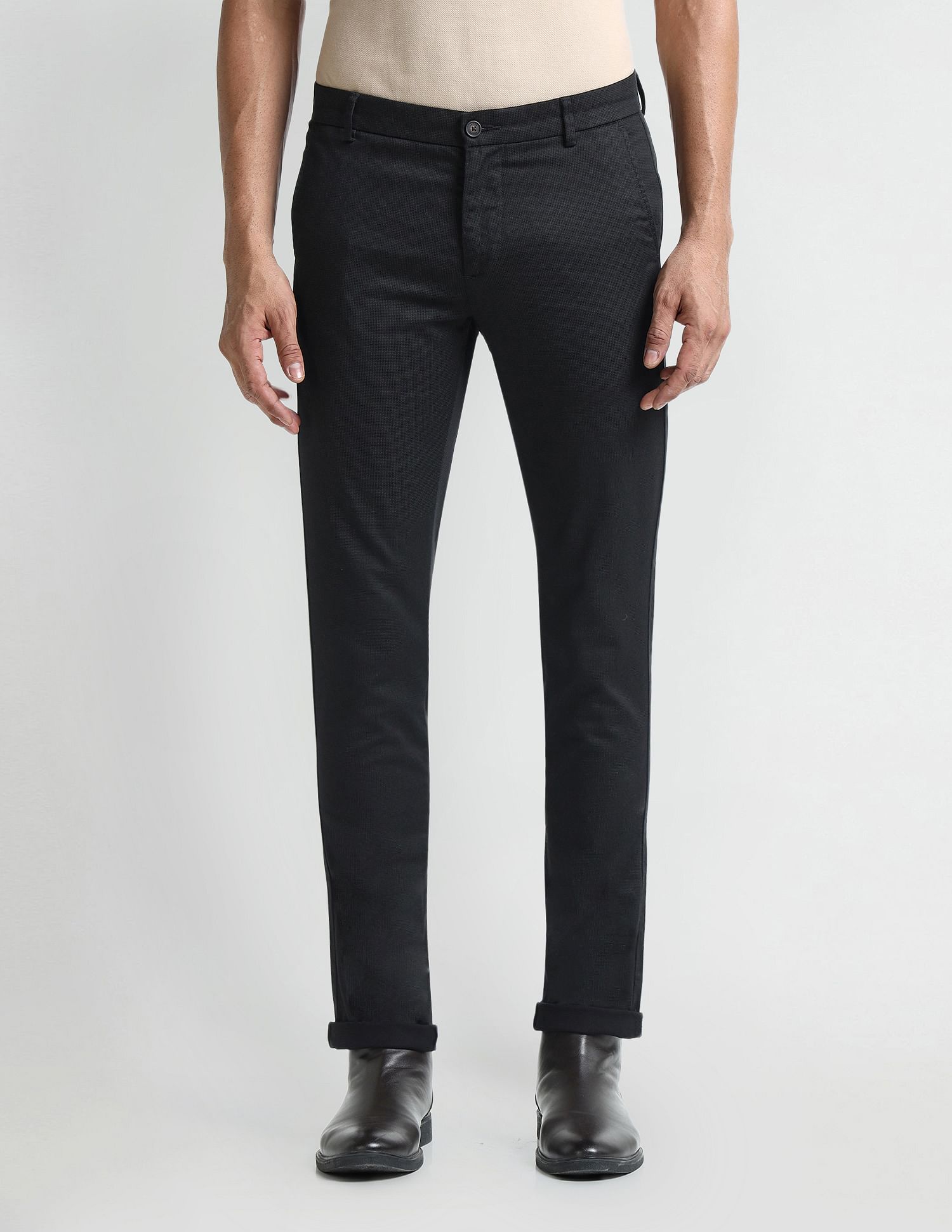 Arrow Sport Slim Fit Geometric Patterned Trousers