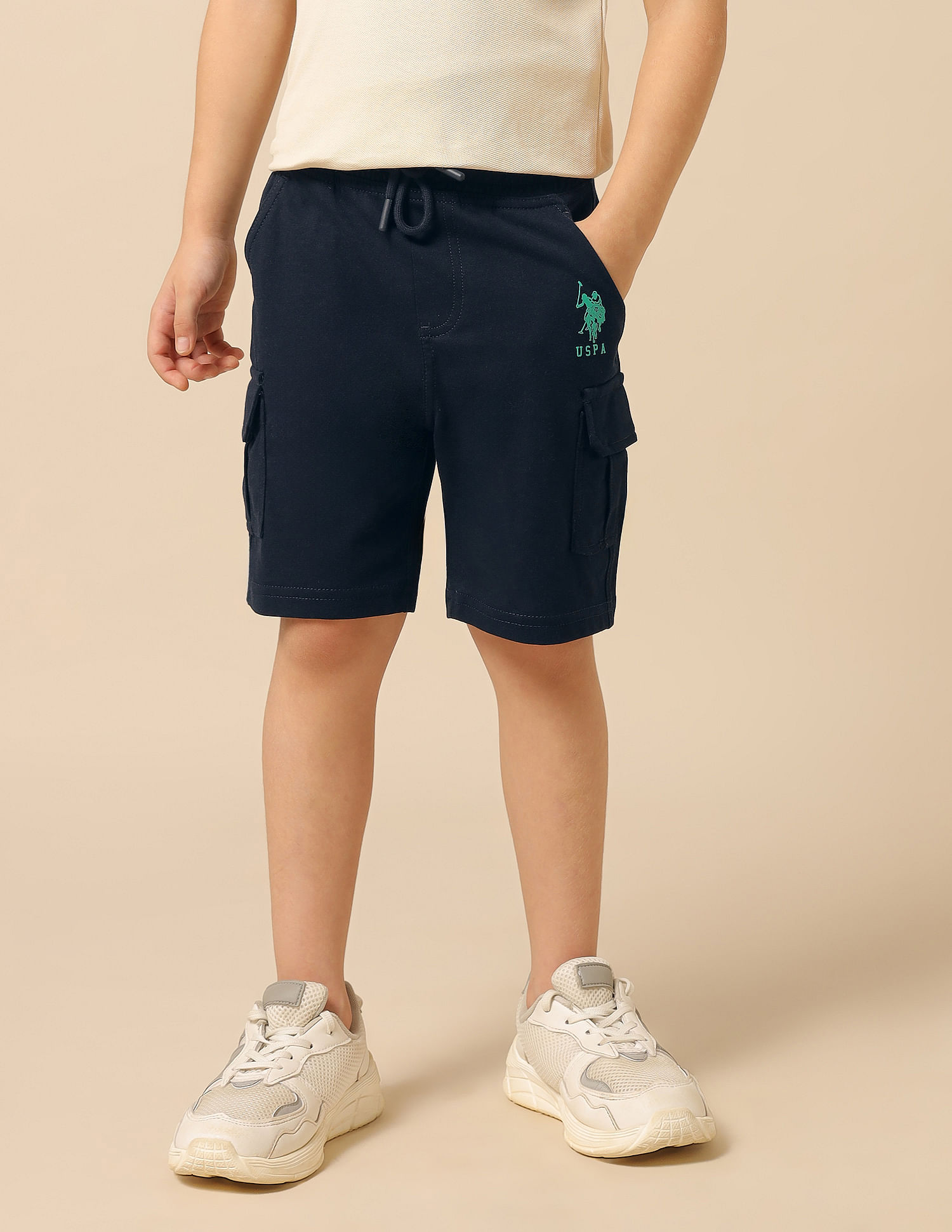 U.S. Polo Assn. Kids Boys Pure Cotton Solid Shorts